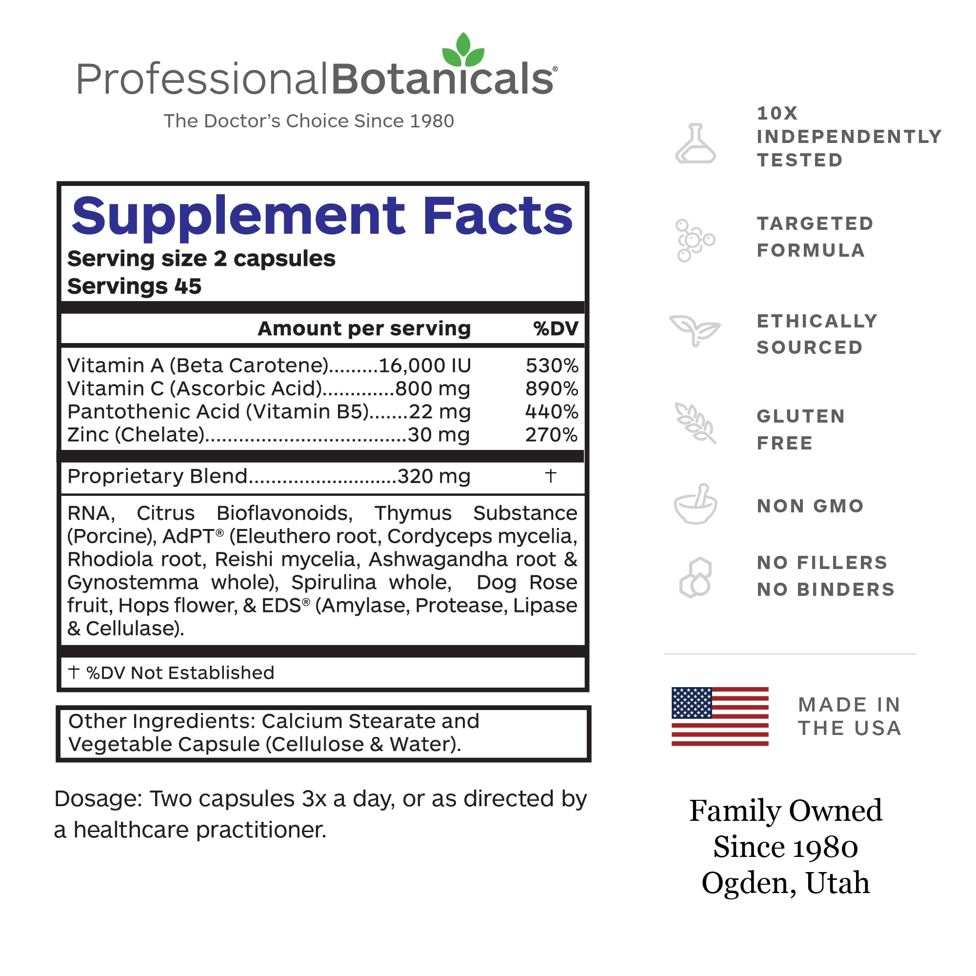 Professional Botanicals - Vegan Formulated Co-Resists - Synergistic Blend of Herbs and Powerful Nutrients that Supports the Immune System - 90 Vegetarian Capsules Professional Botanicals Au supplements
