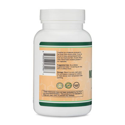 Creatine Monohydrate Capsules - 1g per Serving, 120 Count - No Fillers, Vegan Safe, Non-GMO, Gluten Free by Double Wood (Pack of 2) Double Wood SupplementsUS supplements