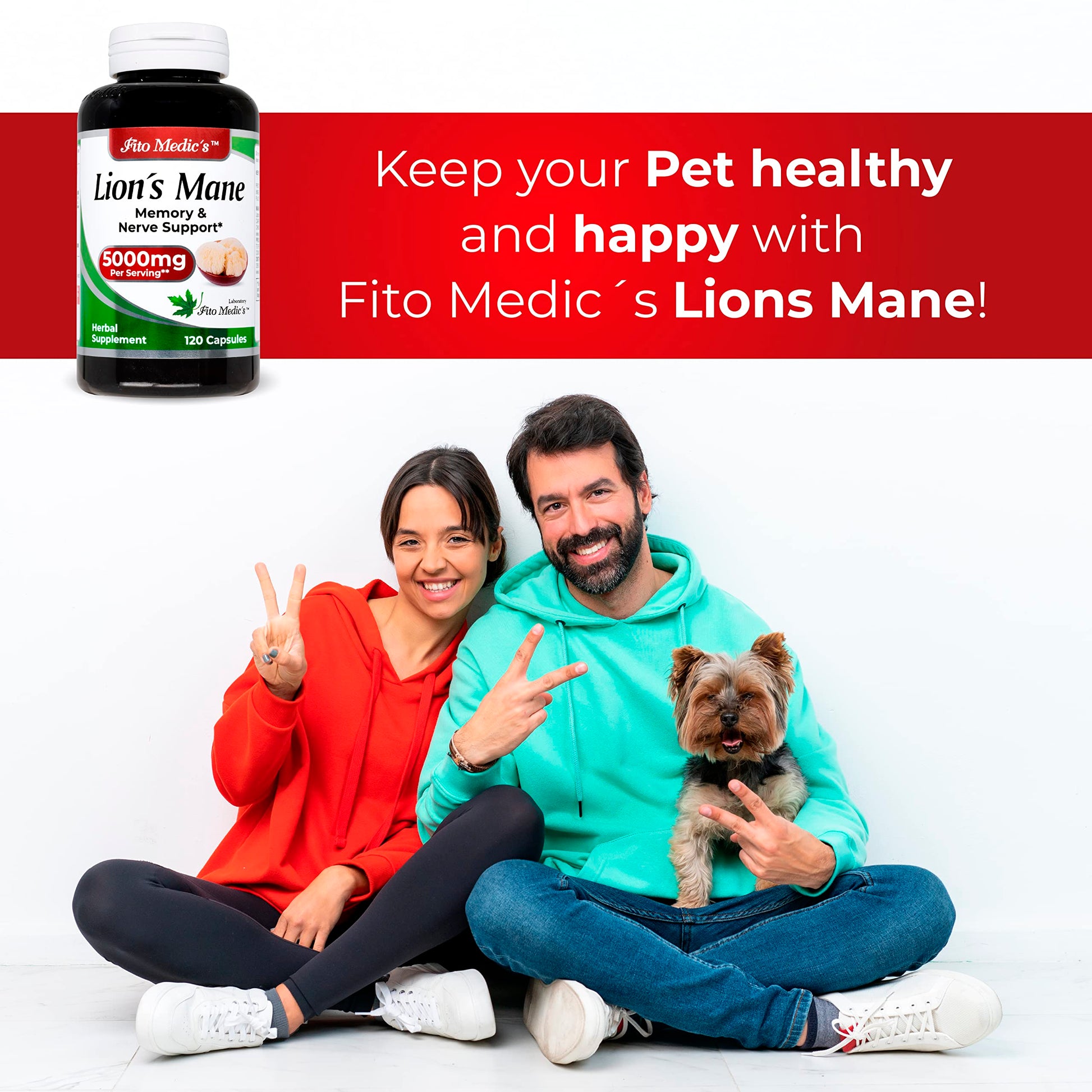 Lab | Lions Mane | 5000 mg per Serving | 120 Capsules | lions mane supplement | lions mane FITO MEDIC'S Au supplements