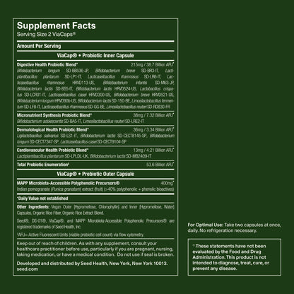 Seed DS-01 Daily Synbiotic - Prebiotic and Probiotic for Women & Men - Digestive Health, Gut Health, Immune Support, Bloating & Constipation Relief - Vegan & Shelf-Stable - 60 Capsules (30-Day Supply) SeedUS supplements