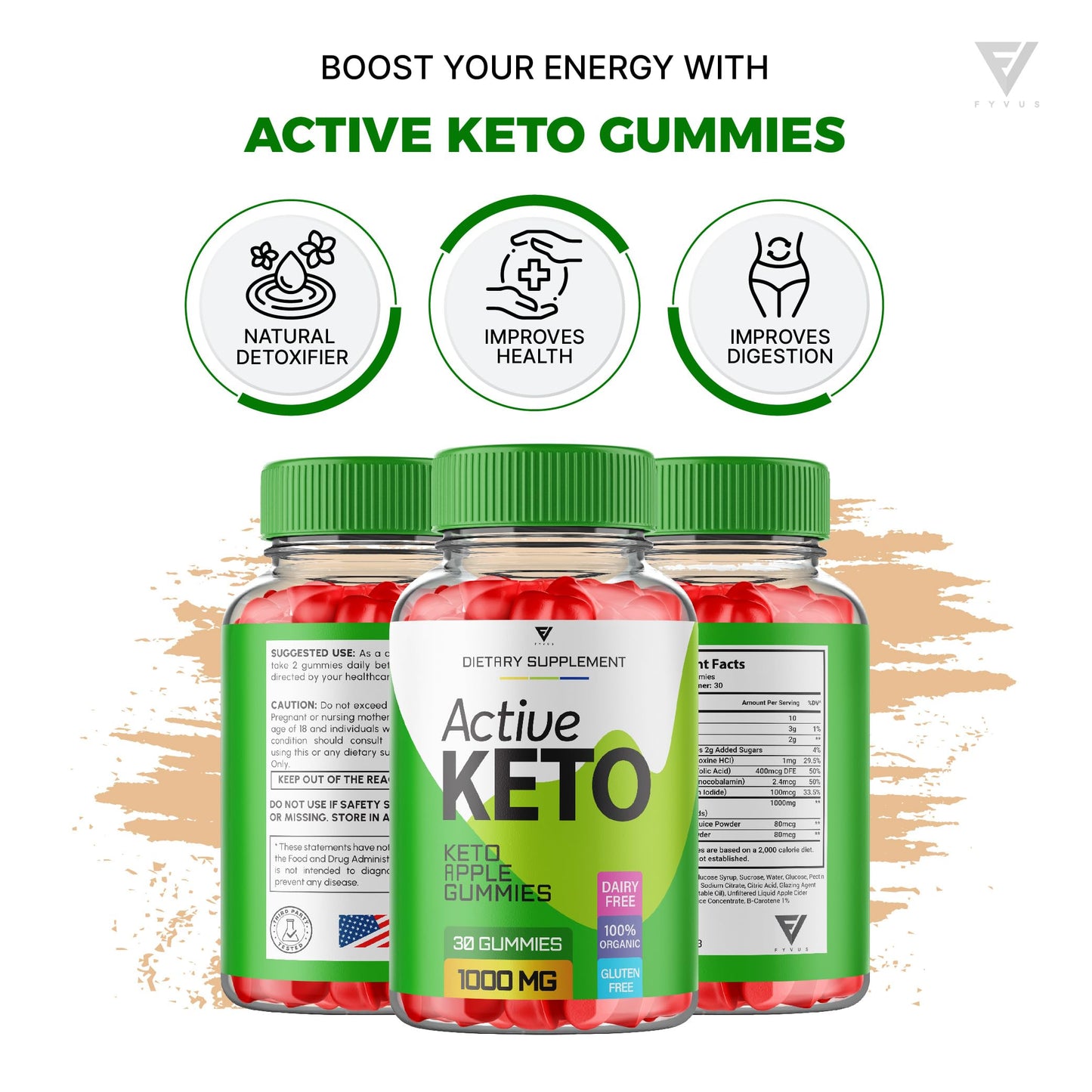 (2 Pack) Active Keto Gummies for Weight Loss Active Keto ACV Gummies Advanced FyvusUS supplements