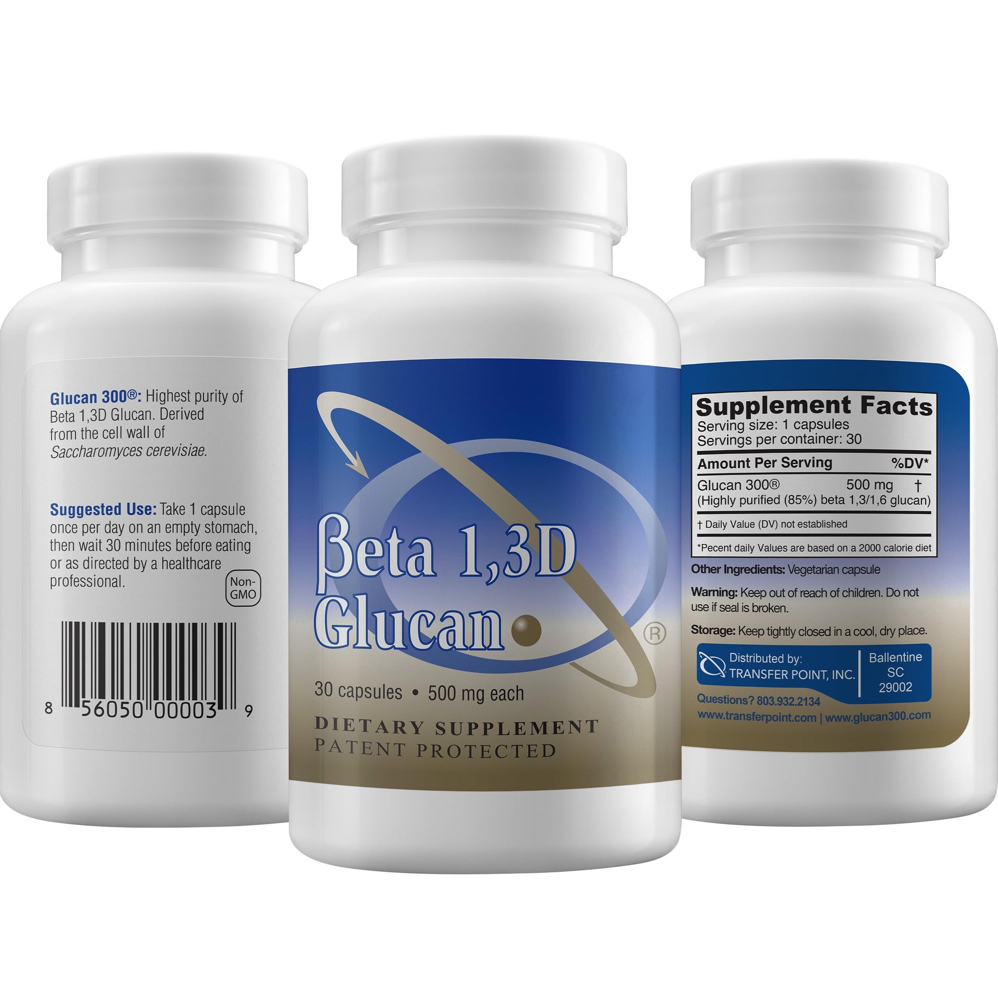 Transfer Point Immune Support Supplement Highly Purified Beta Glucan 500 mg per Capsule (b-glucan Fiber) (Pack of 1) Transfer Point Au supplements