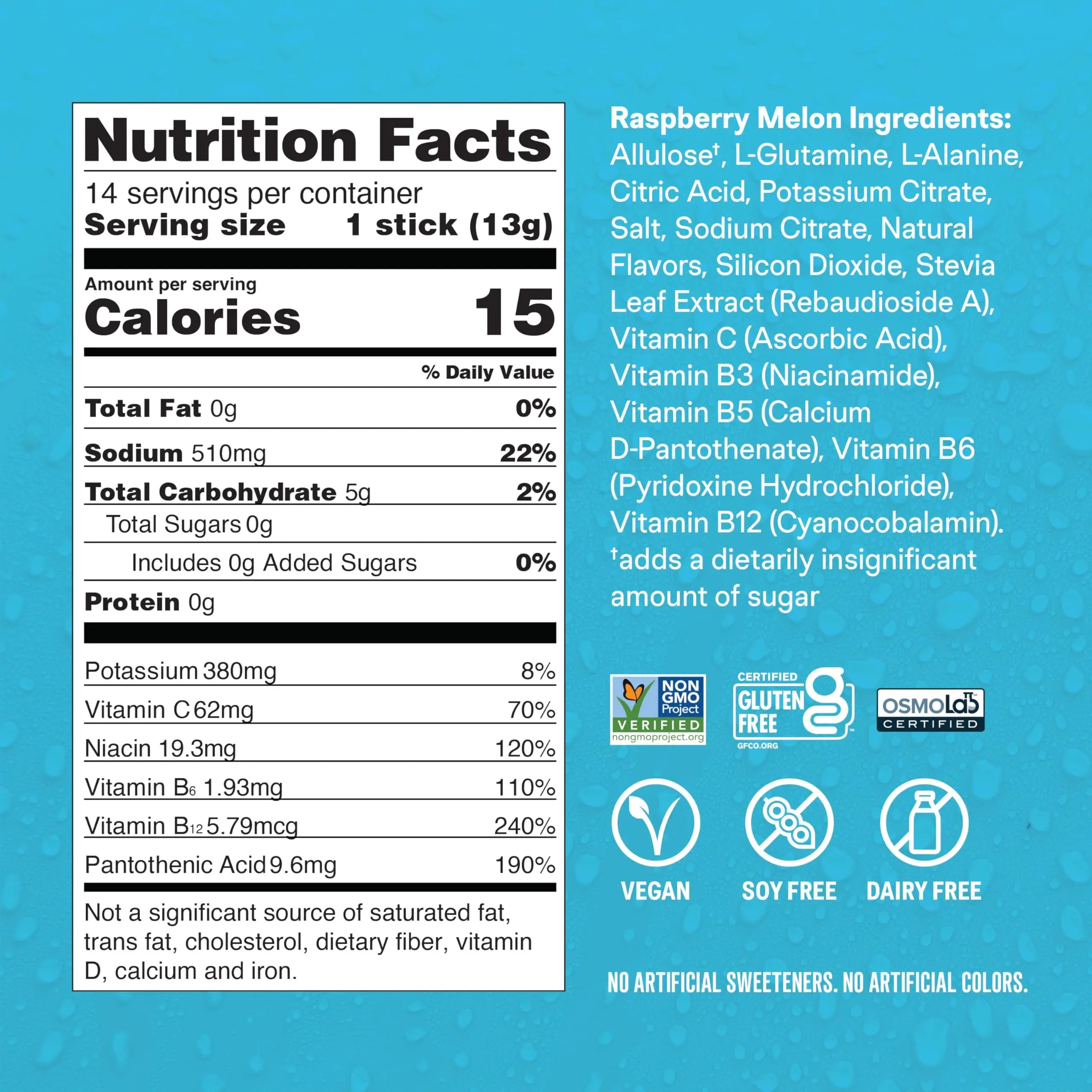 Liquid I.V.® Hydration Multiplier Sugar-Free - Raspberry Melon | Electrolyte Powder Drink Mix | 1 Pack (14 Servings) Liquid I.V. Au supplements