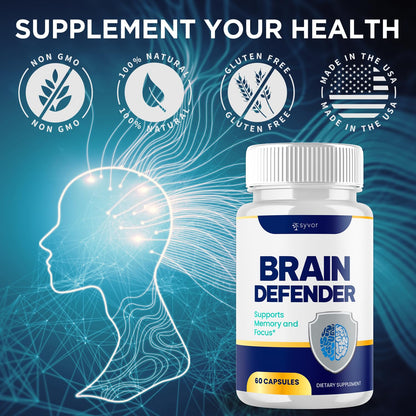 (2 Pack) Brain Defender Supplement Pills, Official Brain Defender Advanced Formula Nootropic Capsules, All Natural Health and Wellness Support Formula Maximum Strength Braindefender (120 Capsules) SyvorAu supplements