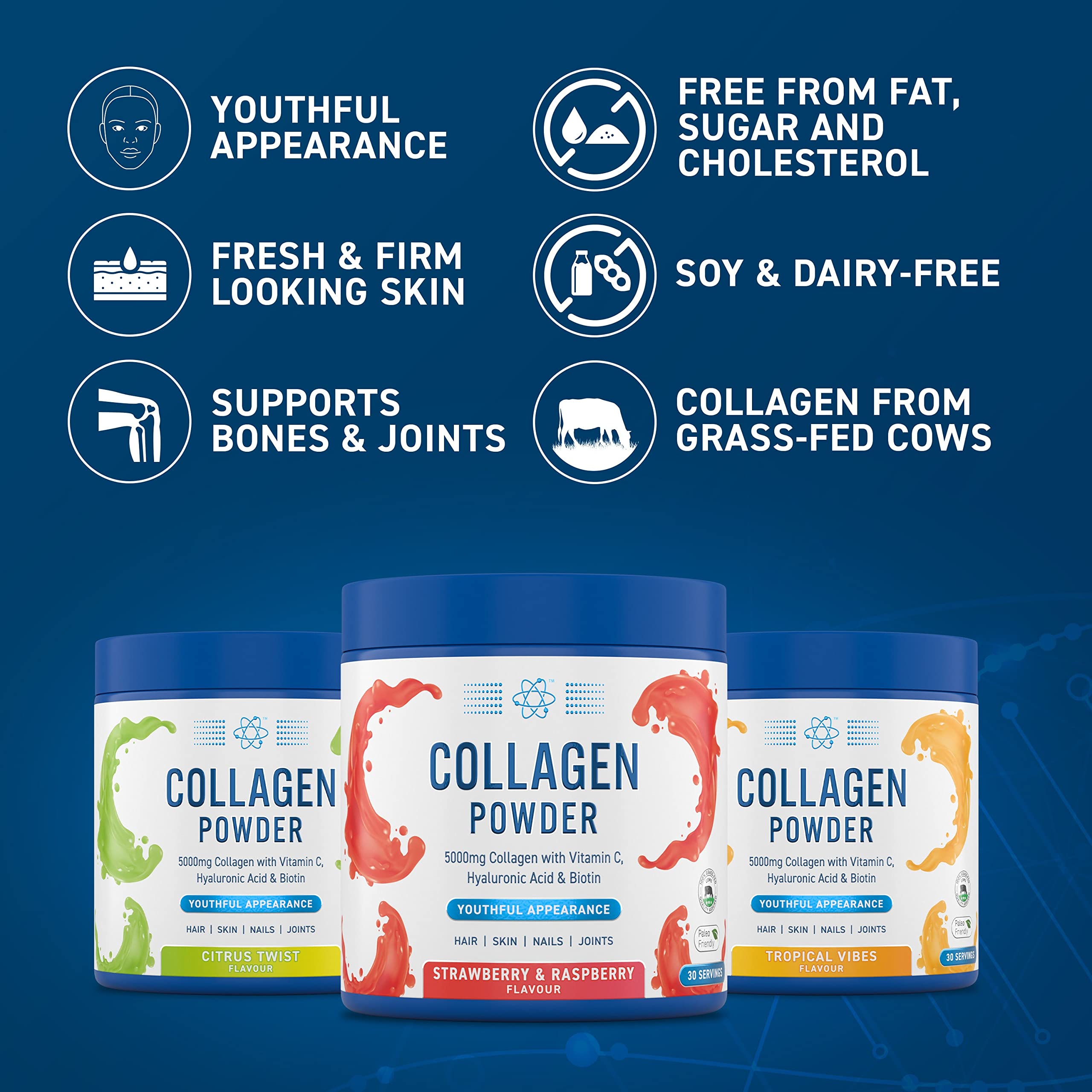 Applied Nutrition Collagen Powder - Citrus Twist Flavour - 5000mg Hydrolysed Bovine Flavoured Applied Nutrition Au supplements