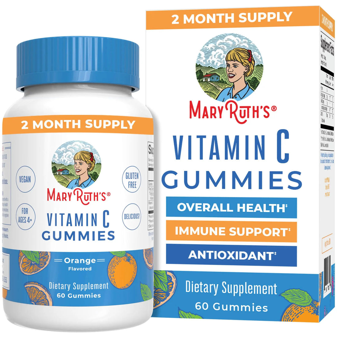 MaryRuth Organics Vegan Vitamin C Gummies | 2 Month Supply | Immune Support Supplement for Adults & Kids | Chewable Vitamin C Gummy Vitamins | Non-GMO | Pectin Based | 60 Count MARYRUTH'S Au supplements