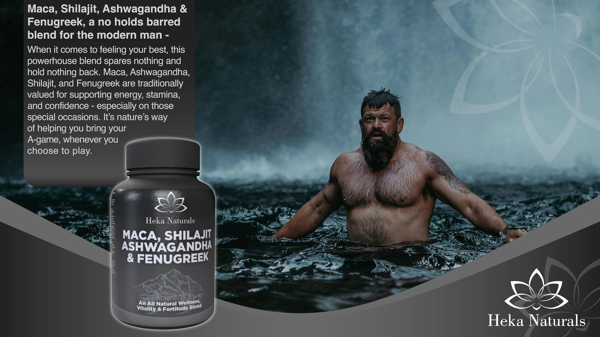 Heka Naturals Male Botanical Complex | 90 Capsules with Ashwagandha, Maca Root, Fenugreek & Shilajit | Traditional Plant-Based Ingredients for Active Lifestyles | Food Supplement Heka Naturals Au supplements