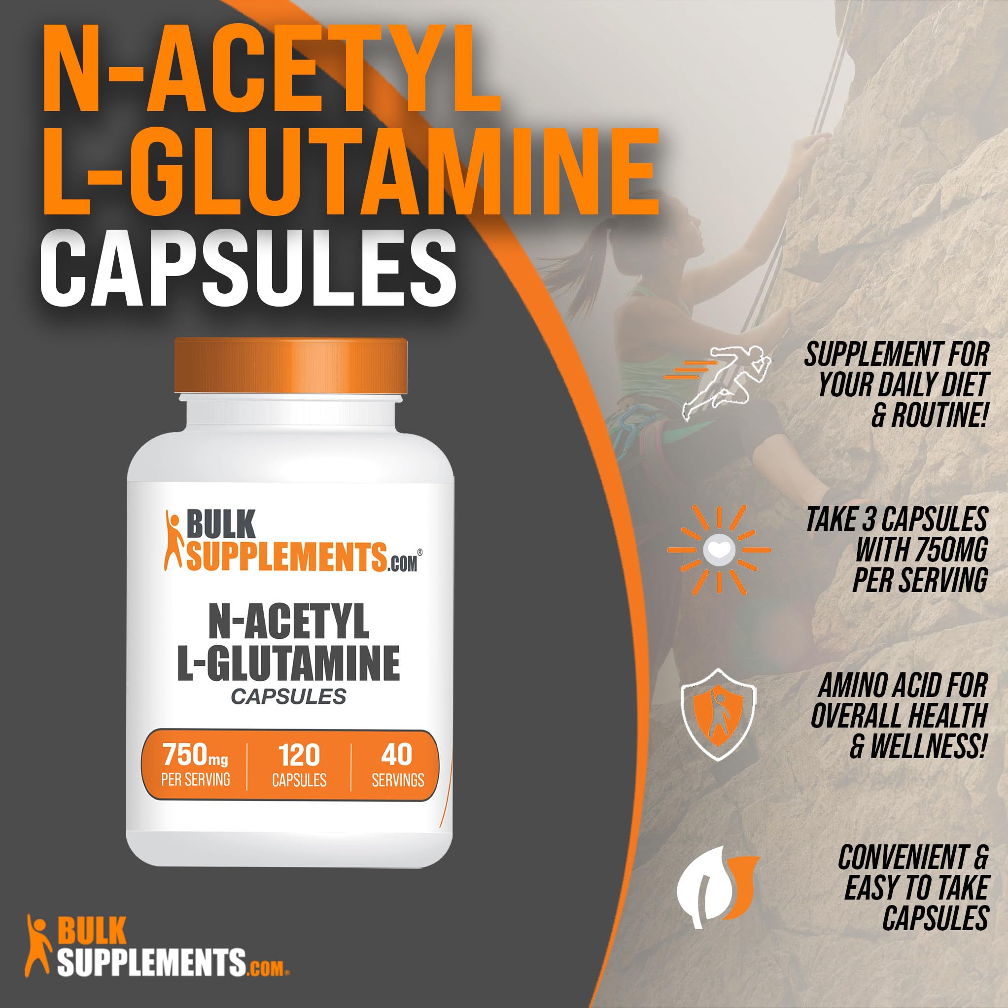 BULKSUPPLEMENTS.COM N-Acetyl L-Glutamine Capsules - Glutamine Supplement BULKSUPPLEMENTS.COM Au supplements