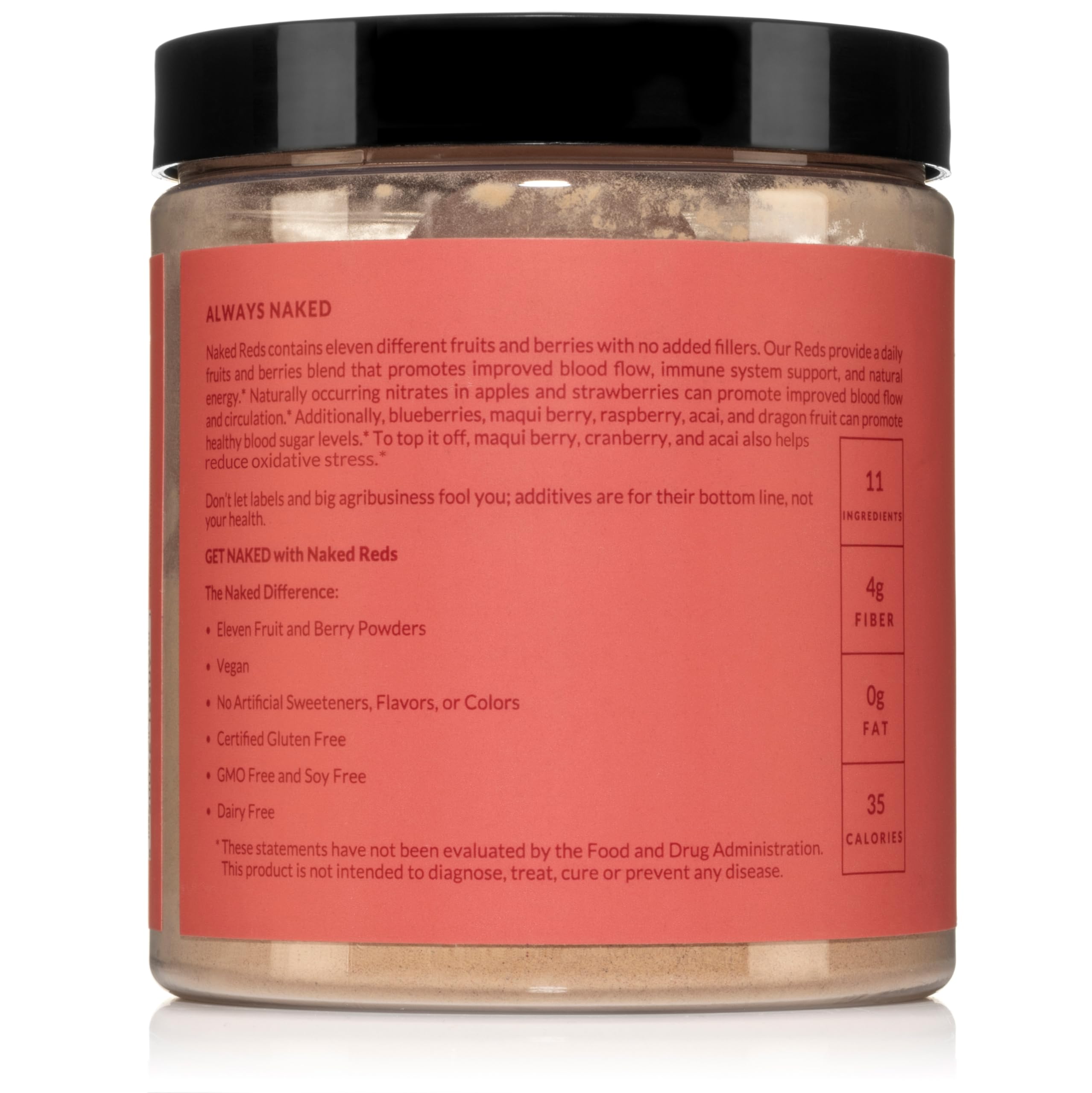 NAKED Reds Superfood Powder - Healthy, Energizing Polyphenol Fruit Powder Mix, No Fillers, No Additives, Vegan, Non-GMO, Gluten Free - 28 Servings NAKED Au supplements