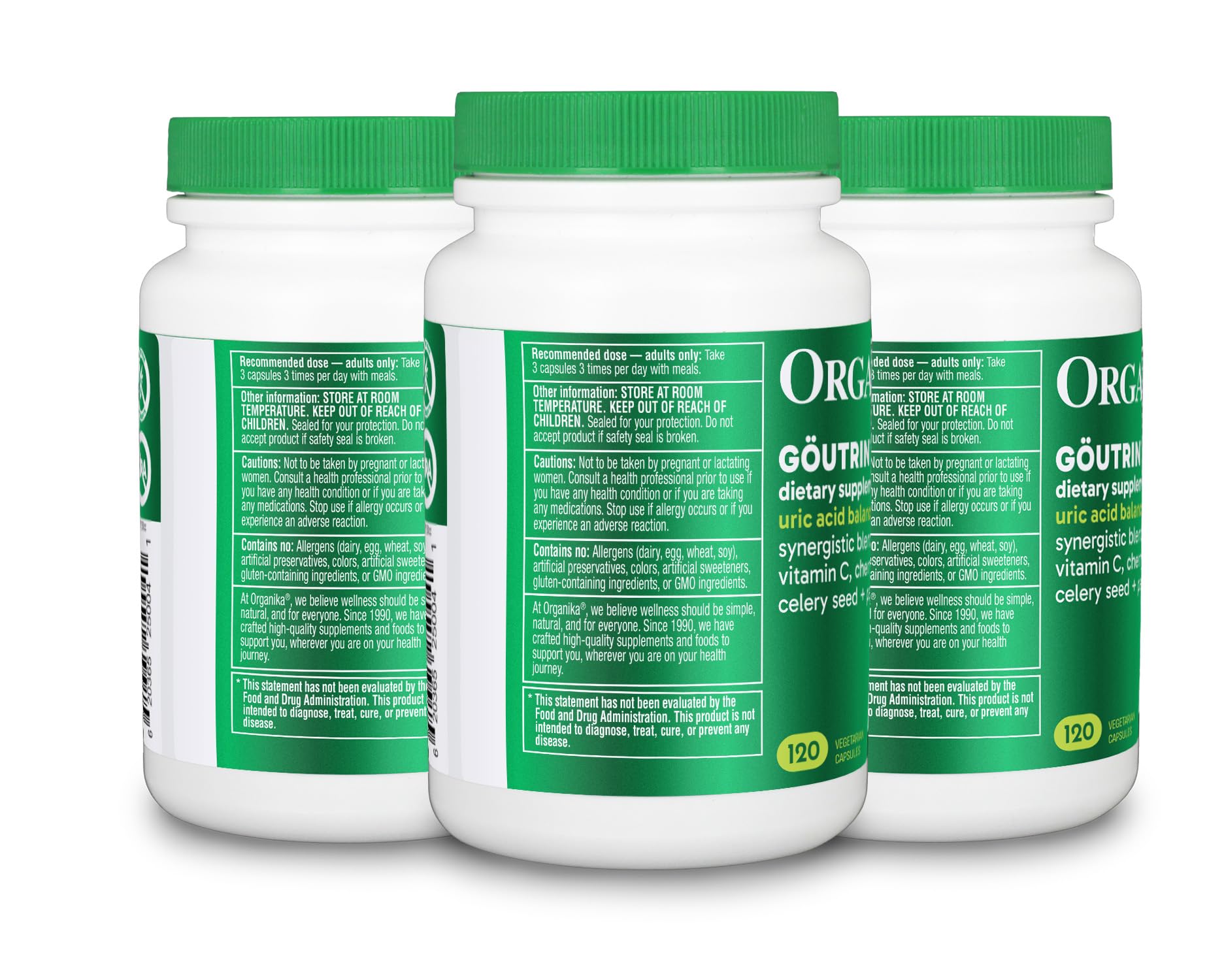 Organika Goutrin Supplement - 120ct, Pack of 3 Organika Au supplements