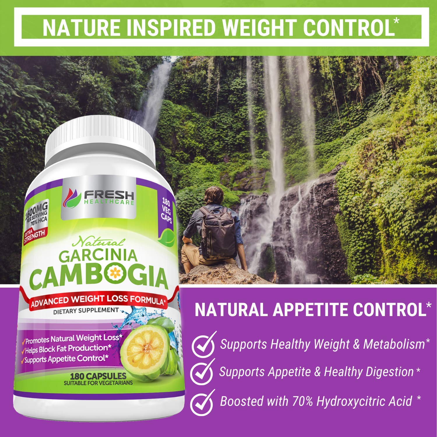 Fresh Healthcare 100% Pure Garcinia Cambogia Extract - All Natural Appetite Suppressant FRESH HEALTHCARE Au supplements