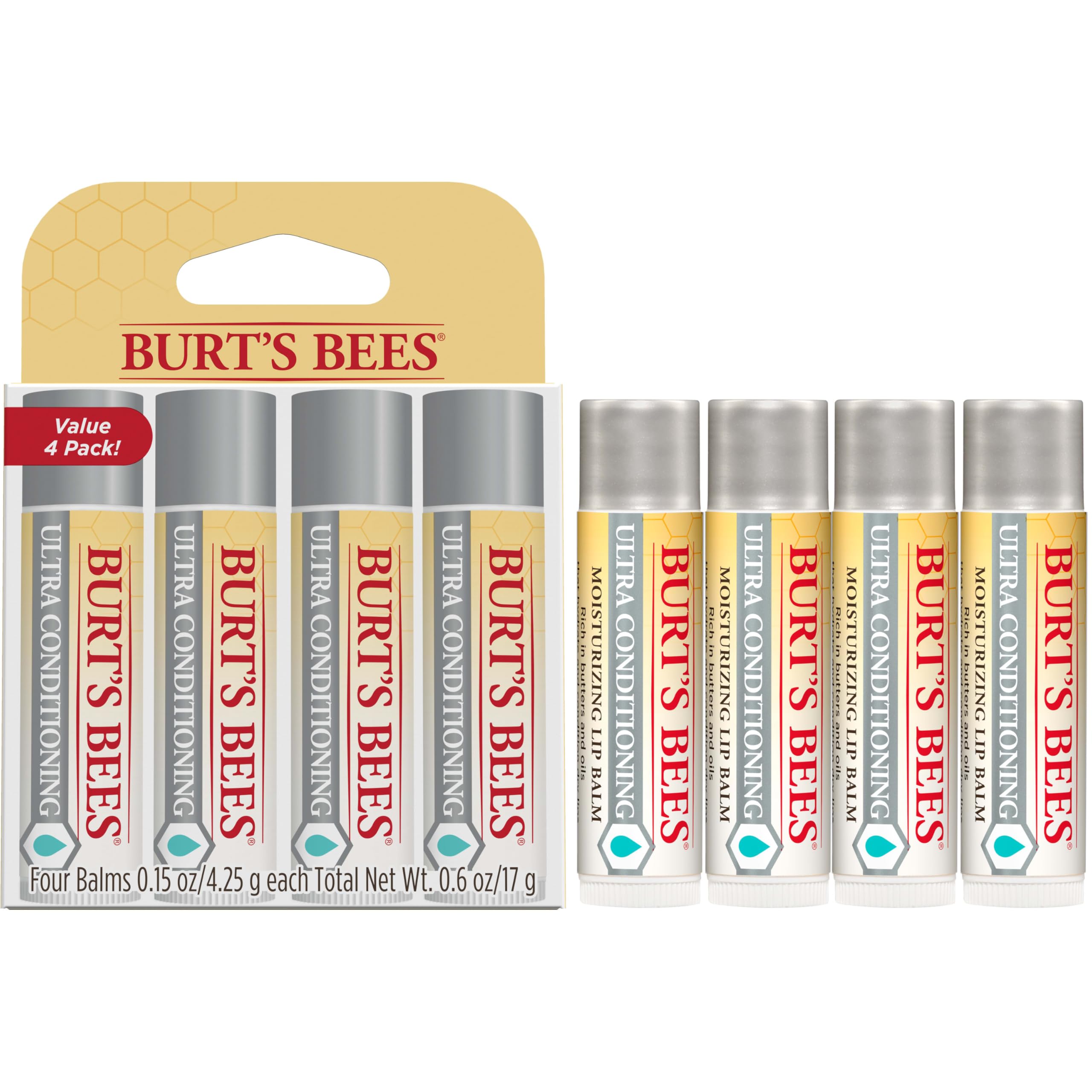 Burt's Bees Easter Basket Stuffers, Balm Bouquet Lip Balm Set, Original Beeswax, Vanilla Bean, Cucumber Mint, Coconut & Pear Pack, Natural Origin Lip Treatment, 4 Tubes, 0.15 oz. Burt's Bees Au supplements