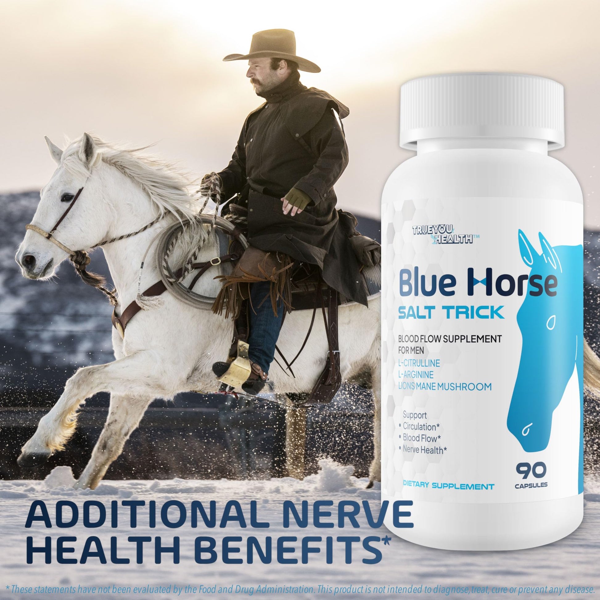 Blue Horse Salt Trick - Our Best Blood Flow Supplement for Men - Our Best Circulation Supplement - Male Circulation Supplements Nitric Oxide Vasodilator to Improve Blood Flow 7 Blue Salt Trick for Men True You Health Au supplements