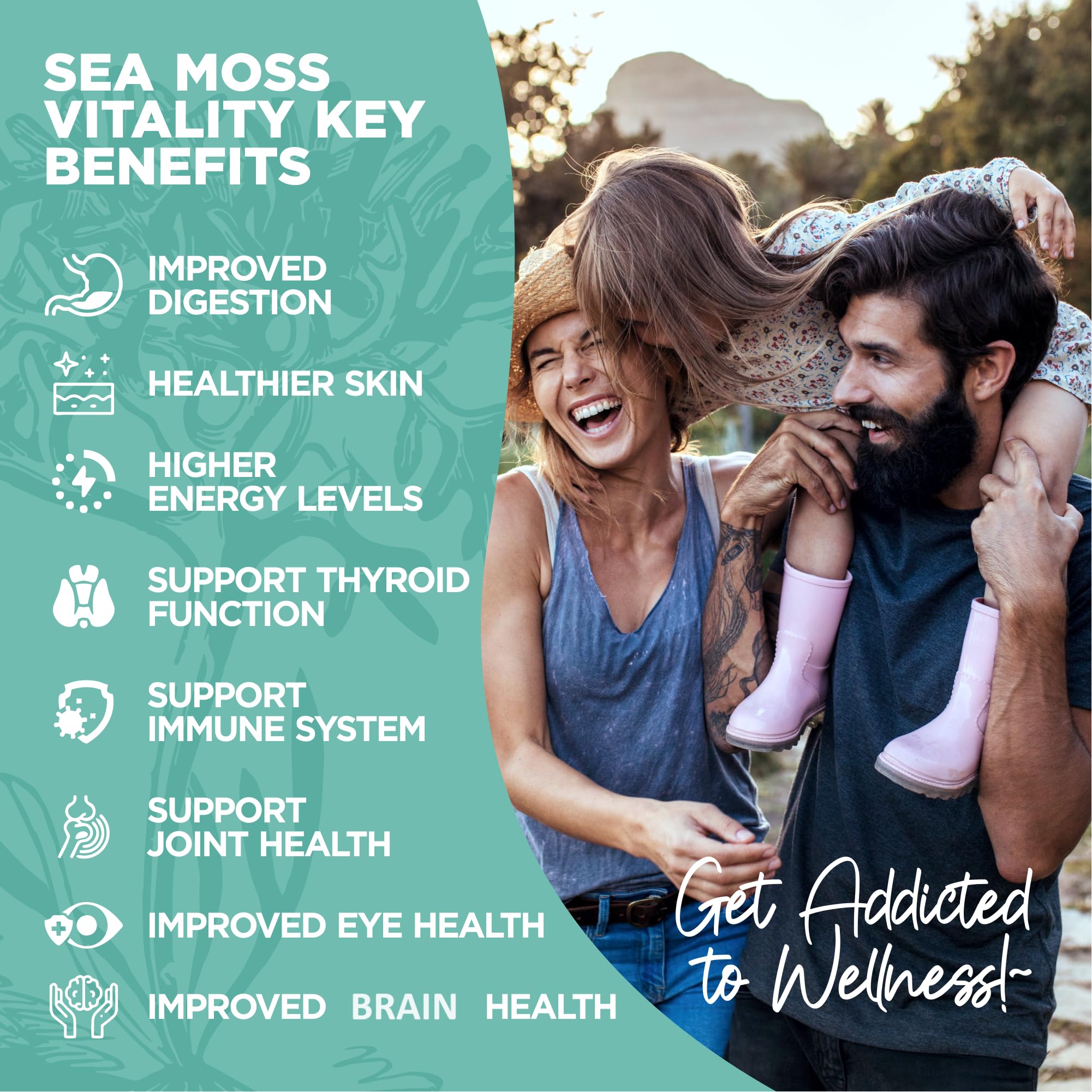 HerbaMe Organic Irish Sea Moss with Bladderwrack, Burdock Root & Black Pepper Extract, 150 Capsules, Thyroid Support, Natural Iodine Source, Promotes Immune System, Cell Food, Alkaline Supplement HerbaMe Au supplements