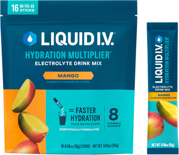 Liquid I.V.® Hydration Multiplier - Mango | Electrolyte Powder Drink Mix | 1 Pack (16 Servings) Liquid I.V. Au supplements