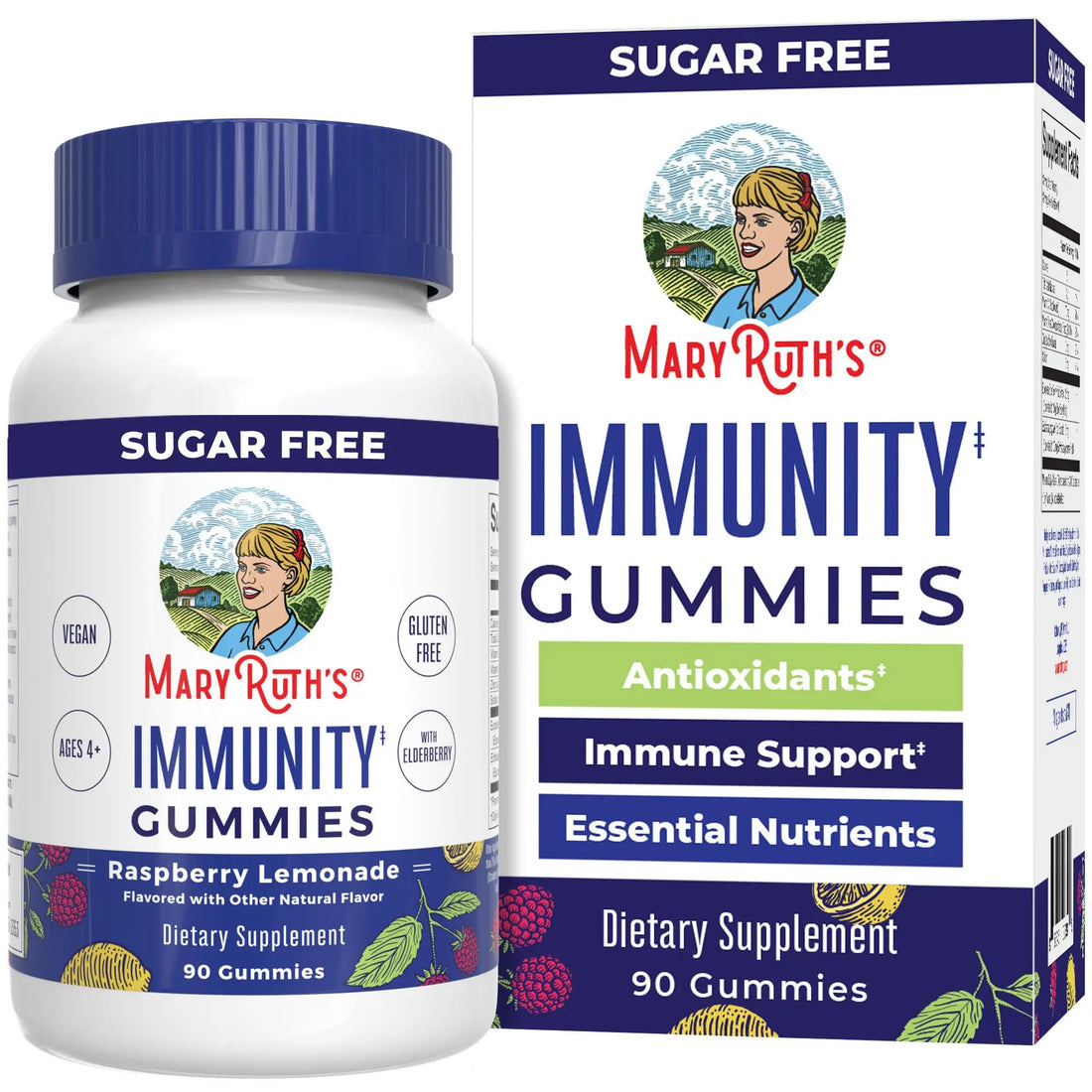 MaryRuth Organics Sugar Free Immunity Gummies | Powerful Blend | Elderberry Vitamin C & Zinc | Vitamin D3 & Echinacea | Immune Support Supplement | Gummies for Kids & Adults | Vegan | Non GMO | 90ct MARYRUTH'S Au supplements