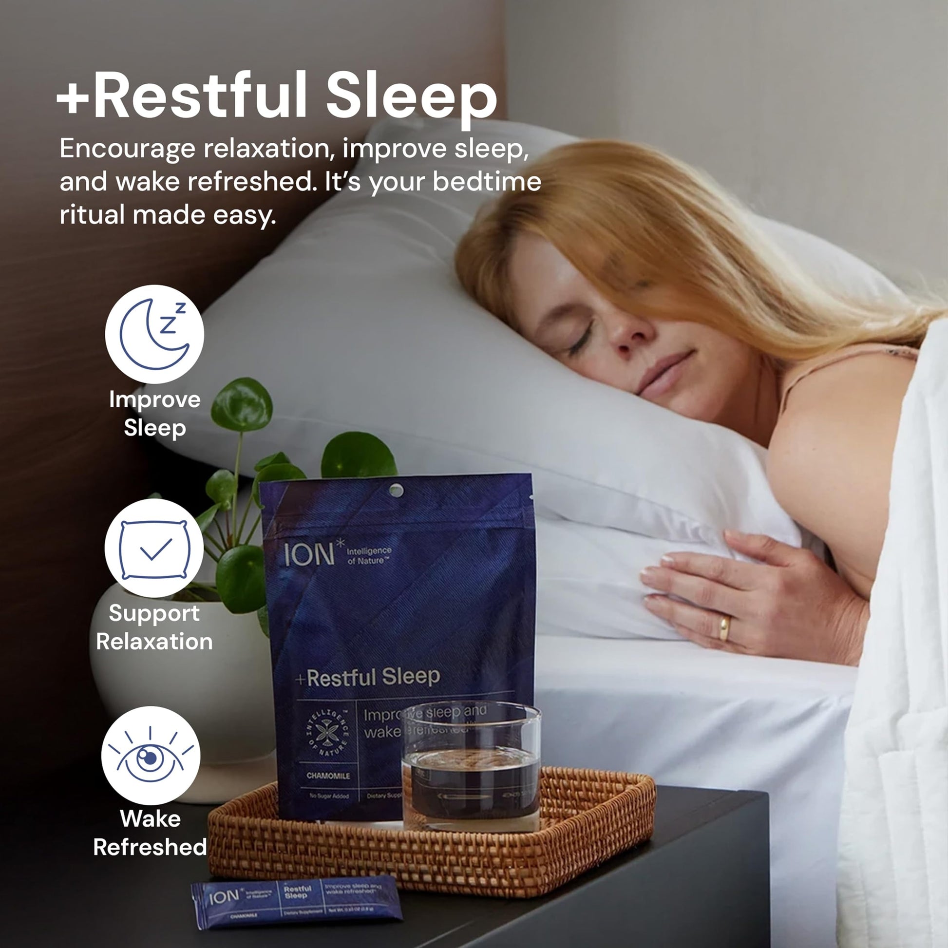 ION* Intelligence of Nature Restful Sleep - Ashwagandha Calm Sleep Aid Powder Drink Mix for Restful Night with Magnesium and L Theanine for Women and Men - 5 Packets ION* Intelligence of Nature Au supplements