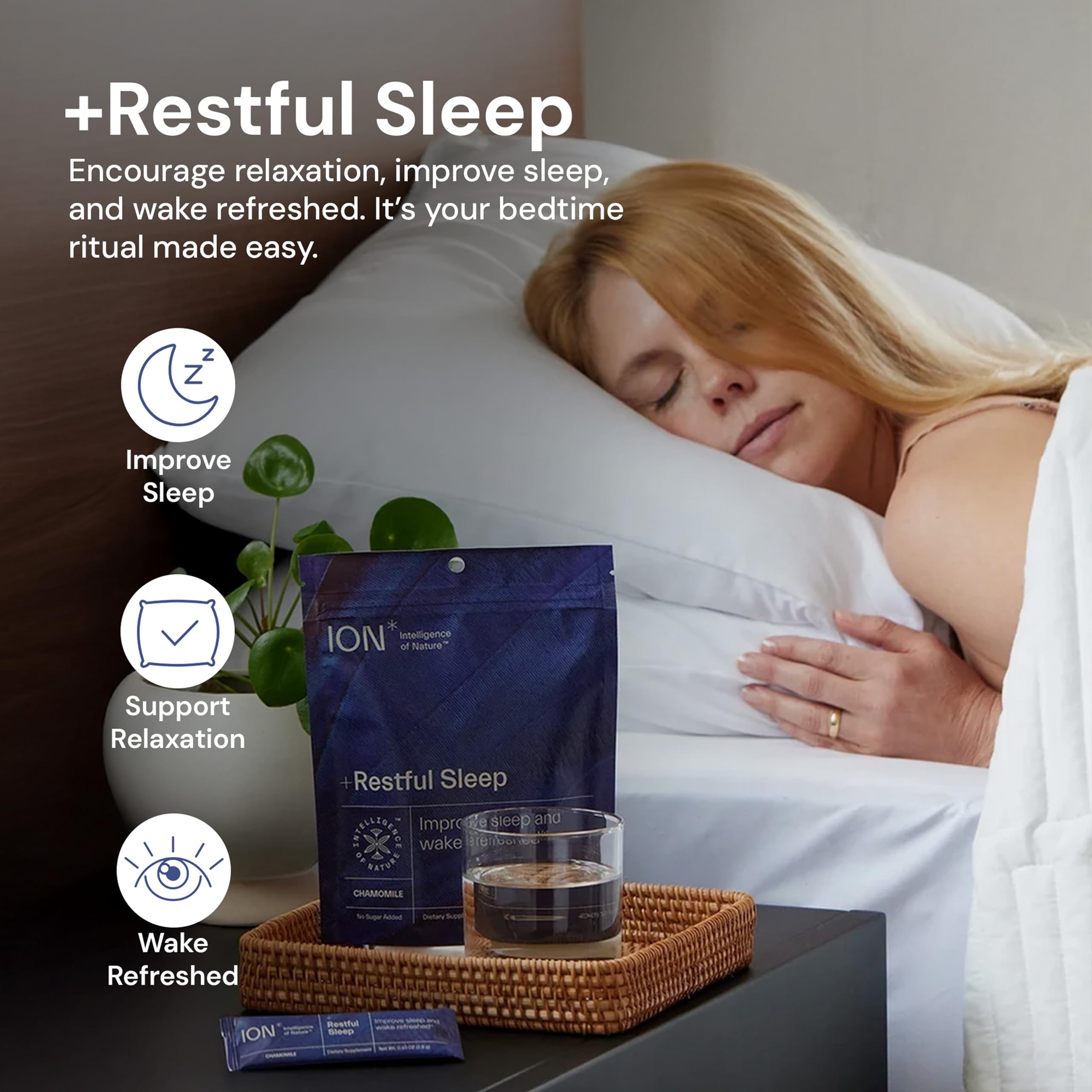 ION* Intelligence of Nature Restful Sleep - Ashwagandha Calm Sleep Aid Powder Drink Mix for Restful Night with Magnesium and L Theanine for Women and Men - 5 Packets ION* Intelligence of Nature Au supplements