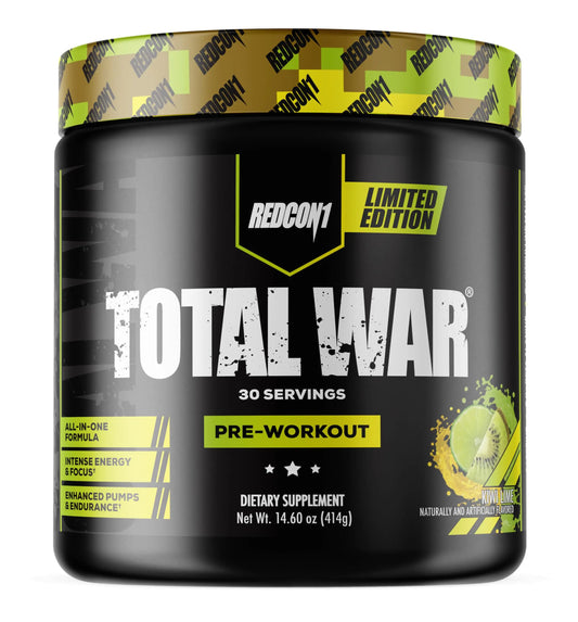 REDCON1 Total War Pre Workout Powder, Kiwi Lime - Beta Alanine + Citrulline Malate Keto REDCON1AU supplements