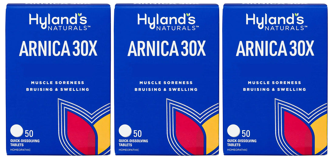 Hyland's Arnica 30x 50 Tablets (3 Pack = 150 Tablets), Bruising, Swelling, Muscle Pain Relief Hyland's uk supplements
