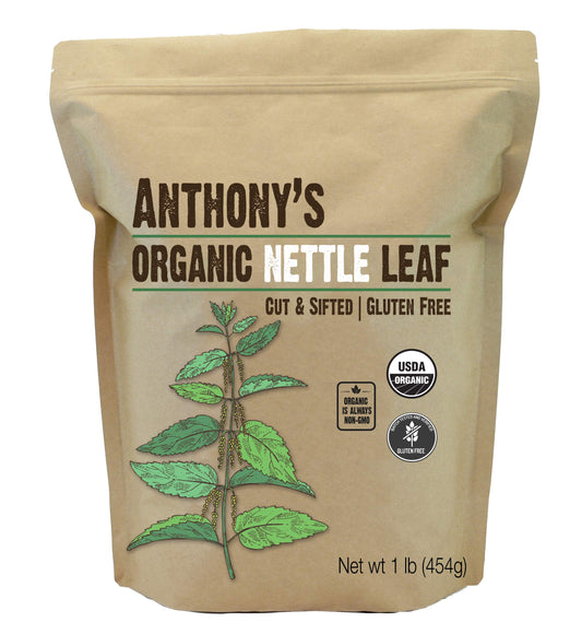 Anthony's Organic Nettle Leaf, 1 lb, Gluten Free, Non GMO, Cut & Sifted, Non Irradiated, Keto Friendly Anthony'sUS supplements