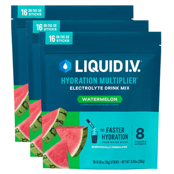 Liquid I.V.® Hydration Multiplier - Watermelon | Electrolyte Powder Drink Mix | 3 Pack (48 Servings) Liquid I.V. Au supplements