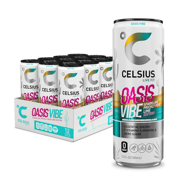 CELSIUS Sparkling Oasis Vibe, Functional Essential Energy Drink, 12 Fl Oz (Pack of 12) CELSIUS Au supplements