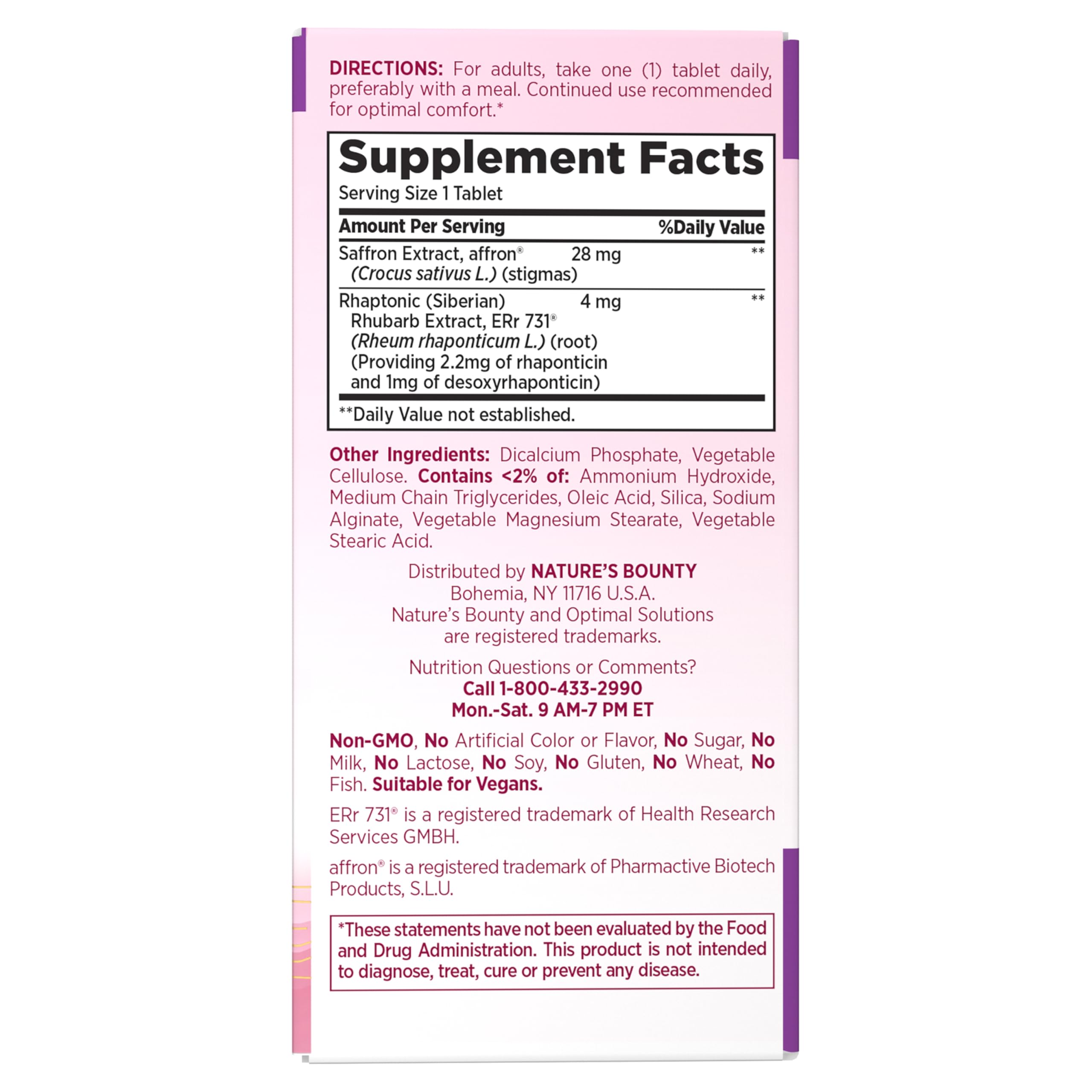 Nature’s Bounty Optimal Solutions Advanced Menopause Relief, Menopause Supplement for Women featuring Siberian Rhubarb, Hotflash Relief, No added Hormones, Drug-Free, 30 Tablets, 30 Total Servings Nature's BountyBuy Supplements Australia