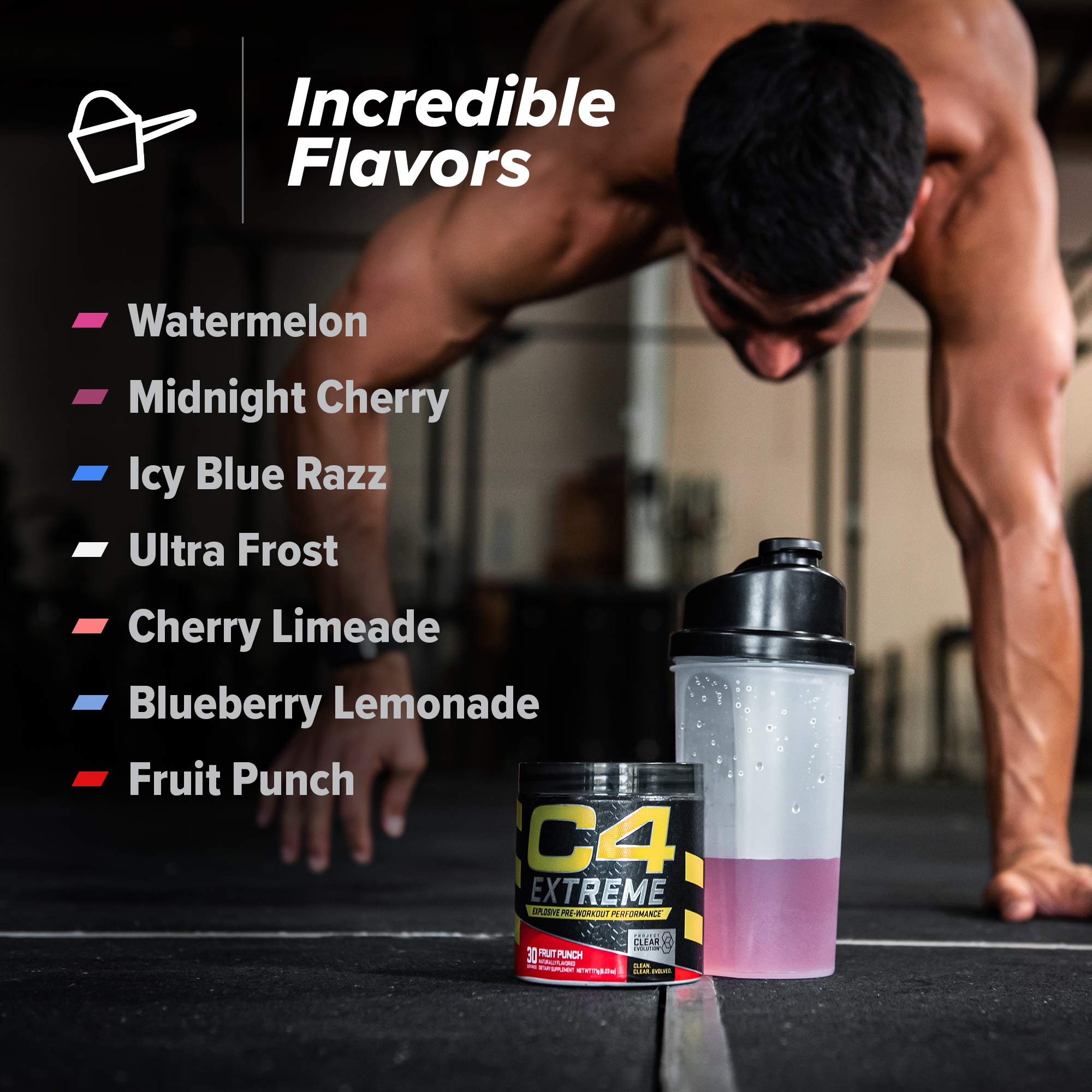 C4 Extreme Pre Workout Powder Fruit Punch | Preworkout Energy Supplement for Men Cellucor Au supplements