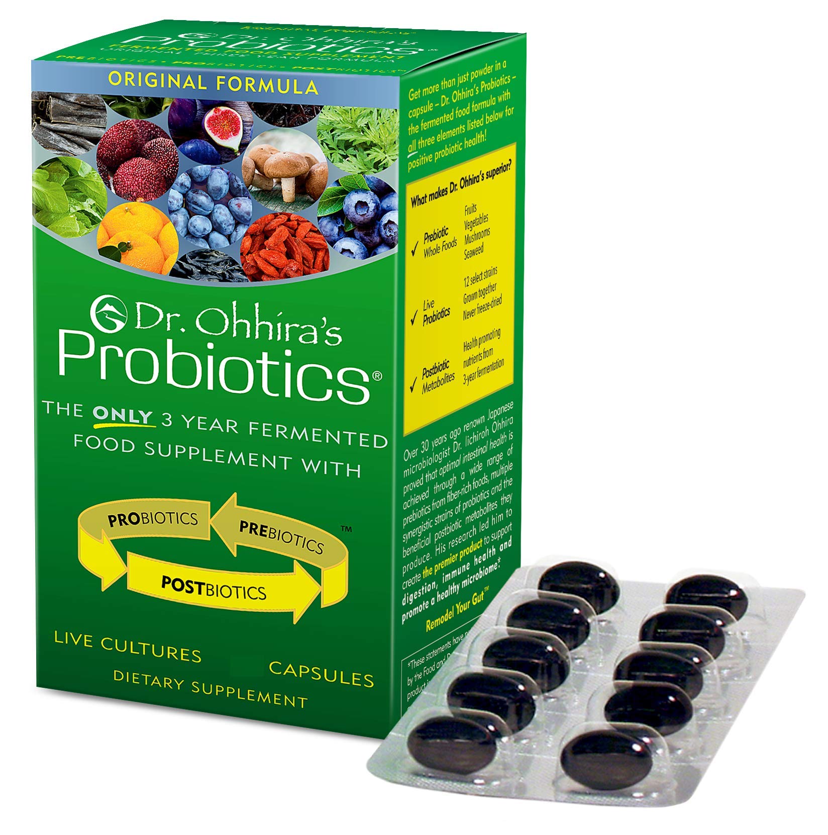 Essential Formulas Dr. Ohhira’s Probiotics Original Formula with 3 Year Fermented Prebiotics, 13 strains LAB Probiotics and Postbiotic Metabolites, 100 Capsules Essential Formulas Au supplements