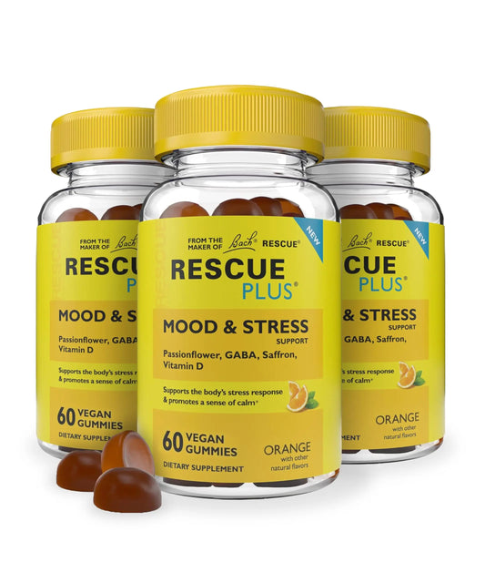 RESCUE Bach Plus Mood & Stress Support Gummies, Daytime Dietary Supplement with Passionflower RESCUEAU supplements