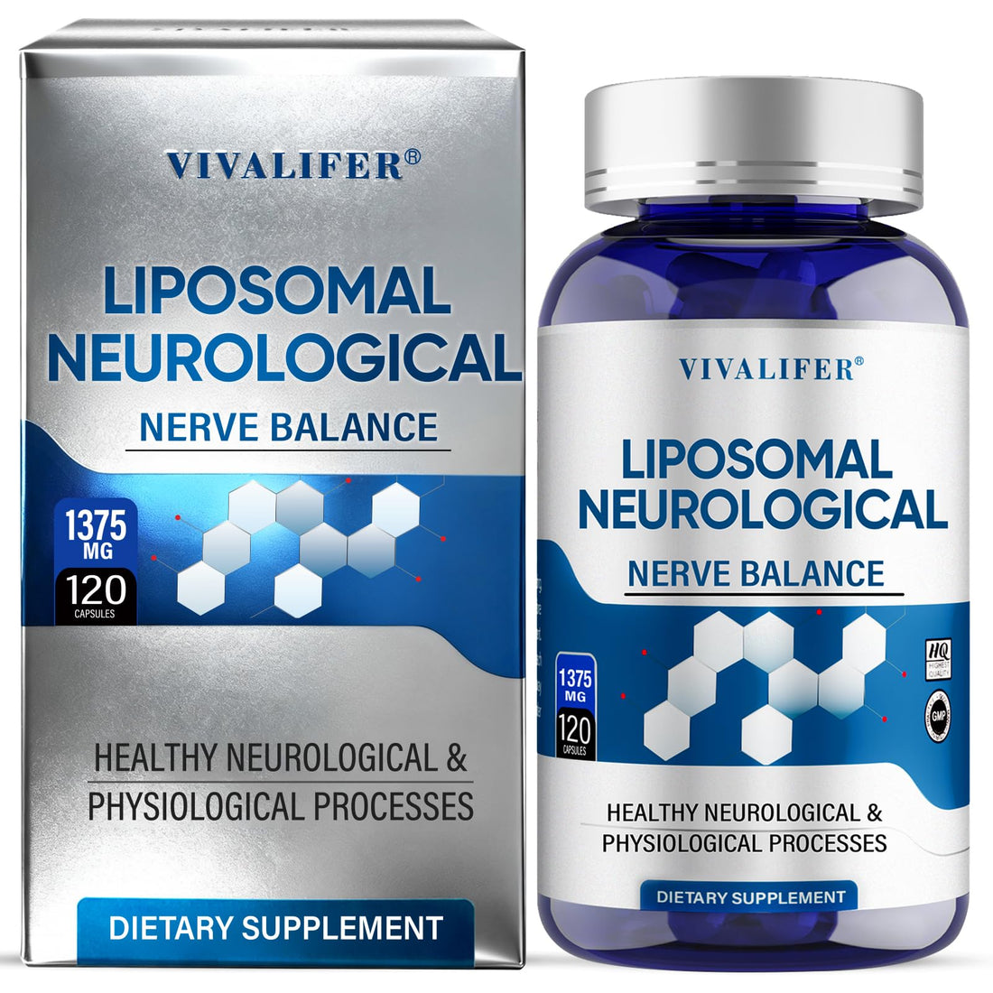 DQQI Migraine Relief Supplement | 120 Capsules Liposomal Neurological Health Formula with Magnesium Glycinate, Riboflavin (Vitamin B2) & Feverfew | Daily Brain Function DQQI Au supplements