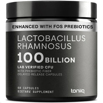 Toniiq Lactobacillus Rhamnosus – Ultra High Strength 100B CFU with Prebiotic FOS – Delayed Release Capsules – Third-Party Lab Tested – 60 Capsules Toniiq Au supplements