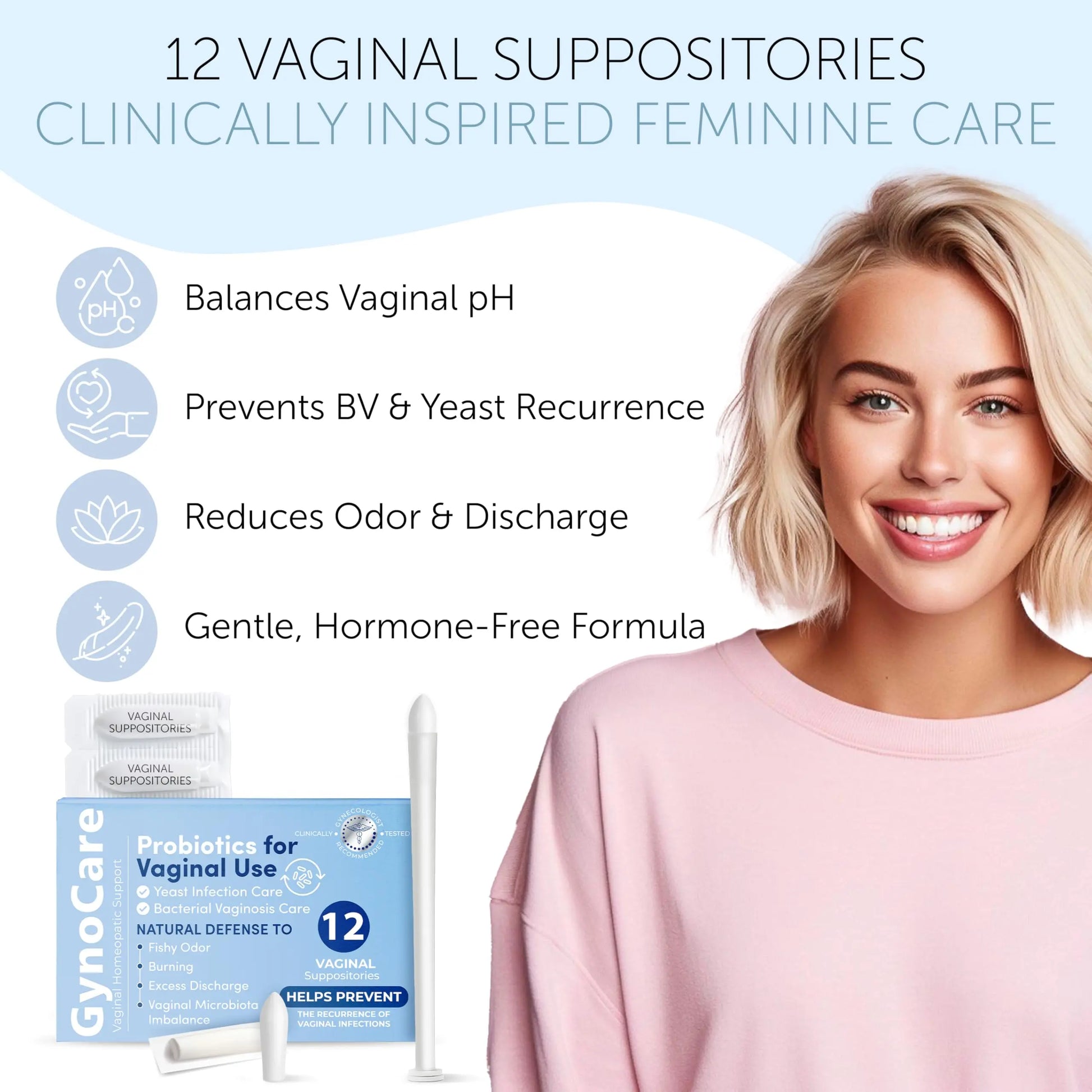 Vaginal Probiotics for Women | Boric Acid For Women | pH Balance for Women | Yeast Infection Care | Natural Defense Against Fishy Odor, Burning and Excess Discharge | 12 Vaginal Suppositories Terramed Just Think Comfort Au supplements