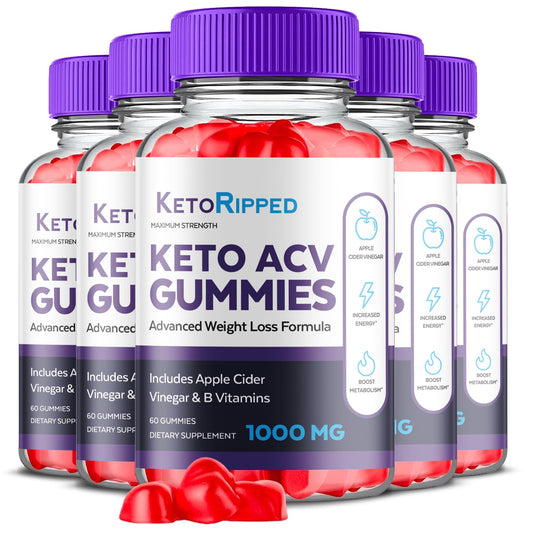 (5 Pack) Keto Ripped ACV Gummies, Keto Ripped ACV Gummies Advanced Weight Loss 1000MG Ark LabsUS supplements