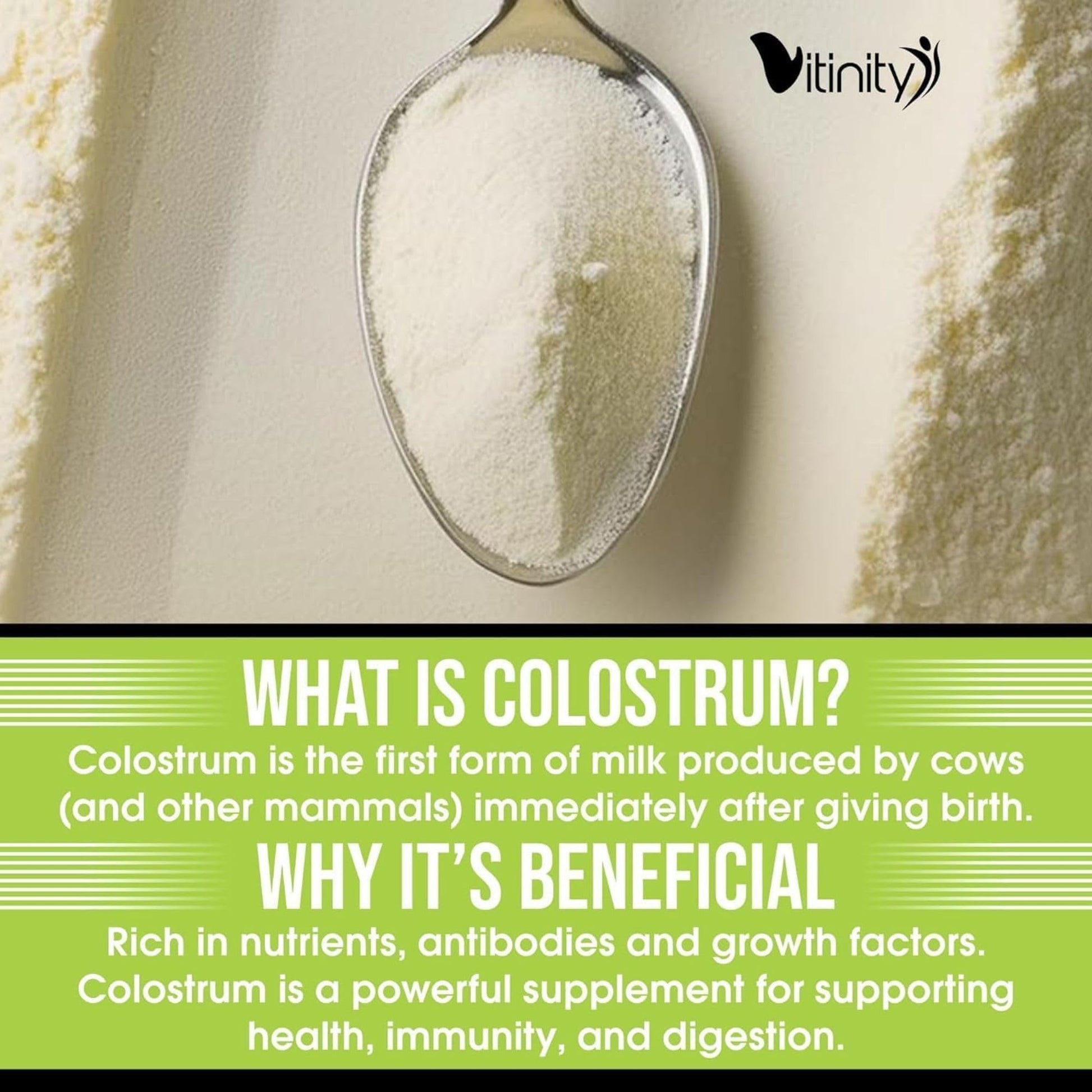 VITINITY Grass Fed Bovine Colostrum Powder for Humans 3000 mg - Natural IgG Colostrum Supplement Gut Health, Immune Support, Muscle Recovery, Wellness | Pure Colostrum Superfood,Unflavored 2 Pack VITINITY Au supplements