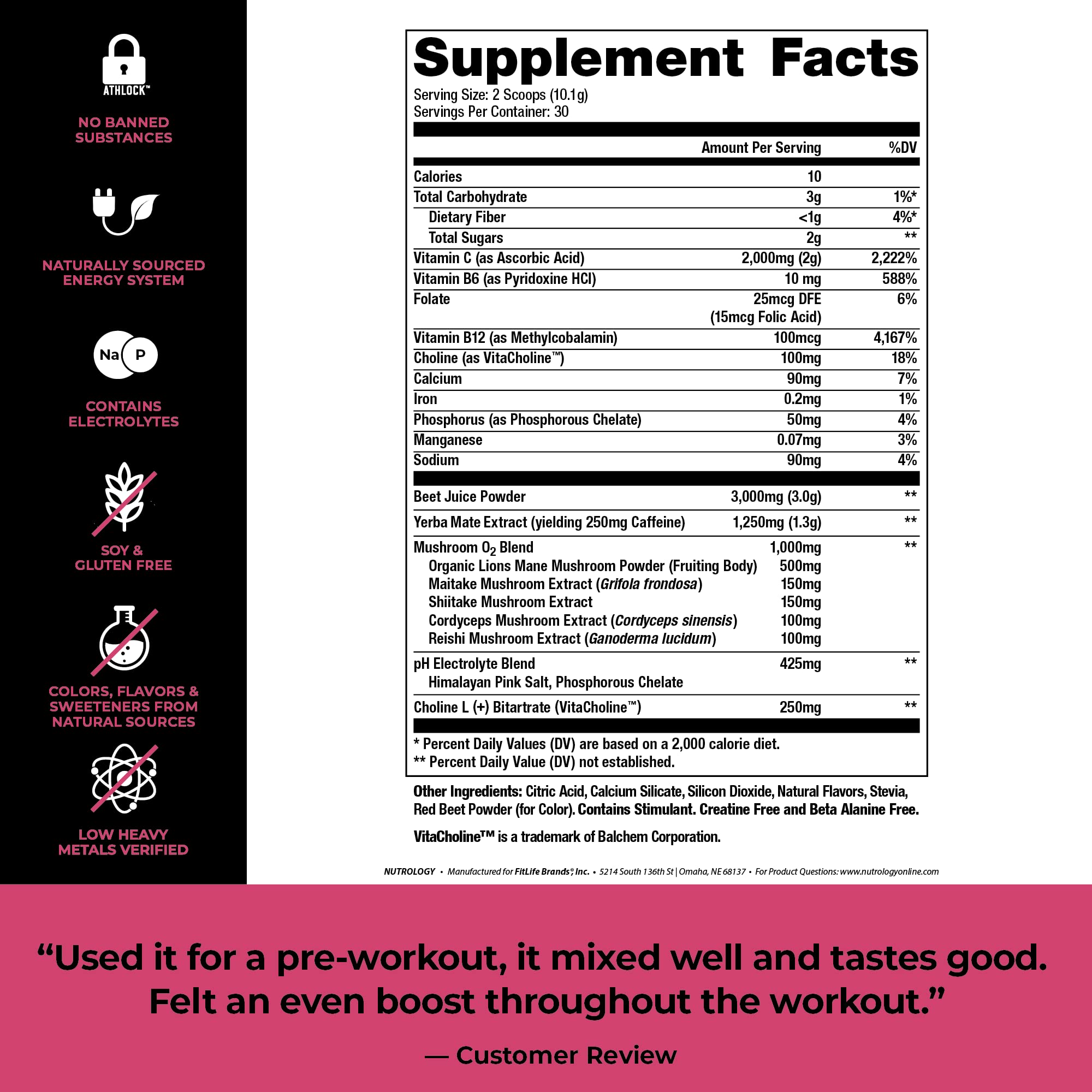 Nutrology Beet Natural O2, Pre Workout Powder, Energy, Endurance; Nitric Oxide Booster Nutrology Au supplements