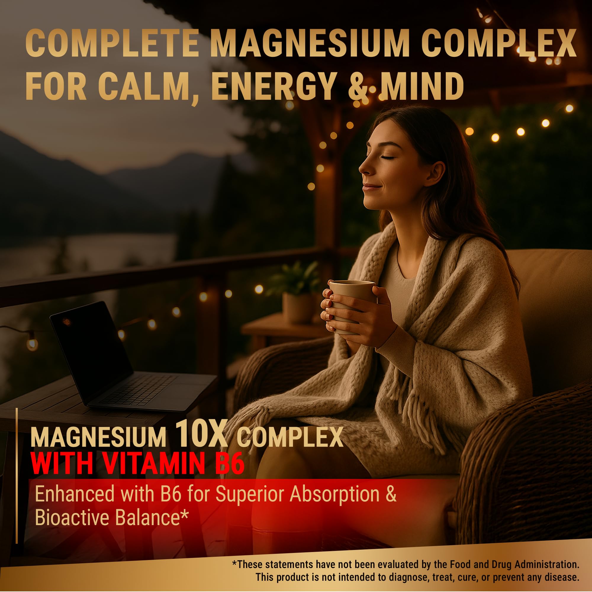 Magnesium 10X Complex – 900mg Elemental Magnesium | Glycinate, Gluconate, Malate, Orotate, Carbonate, Asparate, Taurate, Citrate, Bisglycinate, Ascorbate + Vitamin B6 for Superior Absorption New Elements Au supplements