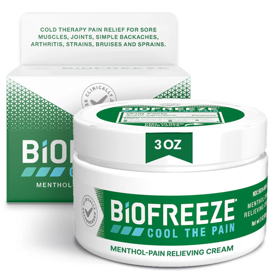 Biofreeze Pain Relief Cream for Knee, Neck, Hip, Joint, Shoulder, & Simple Backache, Arthritis Pain Reliever, Sore Muscle Relief, Cooling Menthol Pain Cream, 3 Oz BiofreezeAU supplements