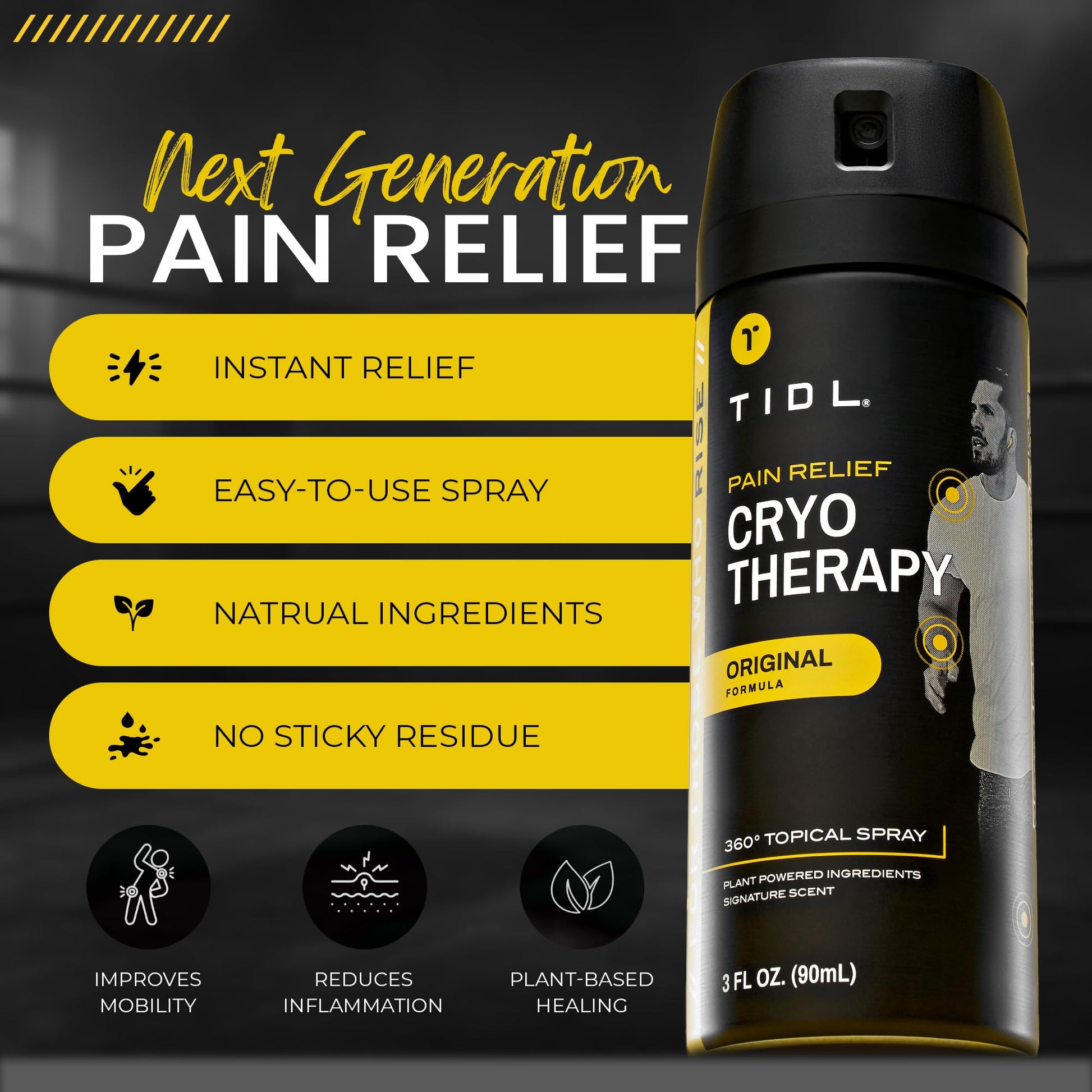TIDL Pain Relief Spray Bundle – Morning, Cryotherapy & Evening Therapy – 3 x 3oz Sprays for Muscle, Joint, Neck, Back & Knee Pain Relief – Plant-Based Menthol Day & Night Care TIDL Au supplements