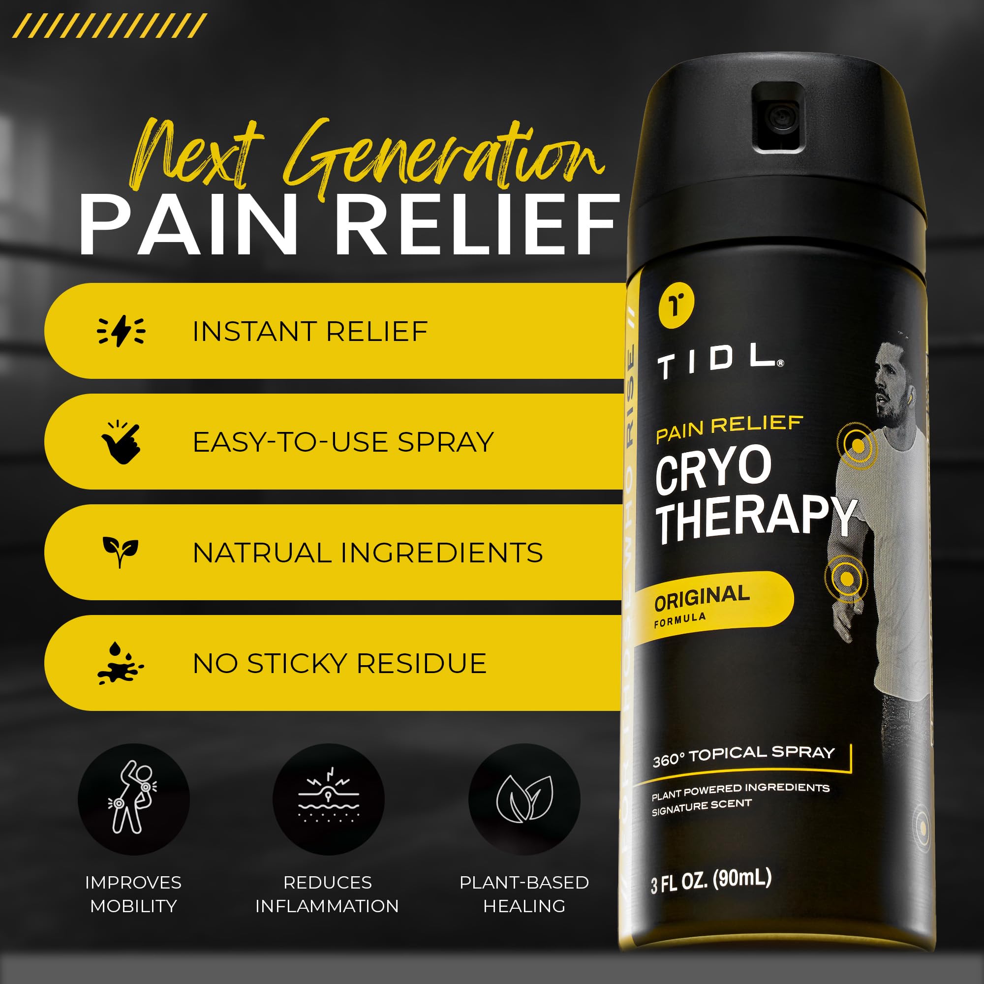 TIDL Pain Relief Spray Bundle – Morning, Cryotherapy & Evening Therapy – 3 x 3oz Sprays for Muscle, Joint, Neck, Back & Knee Pain Relief – Plant-Based Menthol Day & Night Care TIDL Au supplements