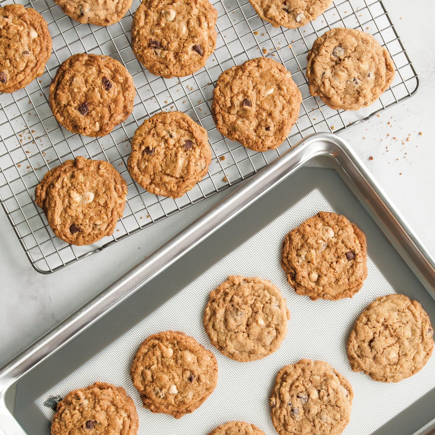 Nordic Ware Naturals Half Sheet Pan, Deluxe Silicone Liner and Cooling Rack, Cookie or Roasting Bakers Set Nordic Ware Au supplements