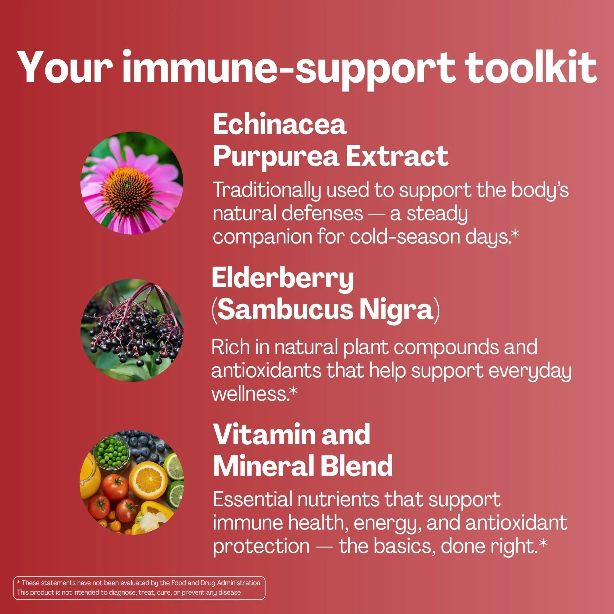 URVI® Immune Support Gummies - Vitamin C, D3 K2, E, Niacin, Zinc & Selenium with Elderberry & Echinacea URVI Au supplements
