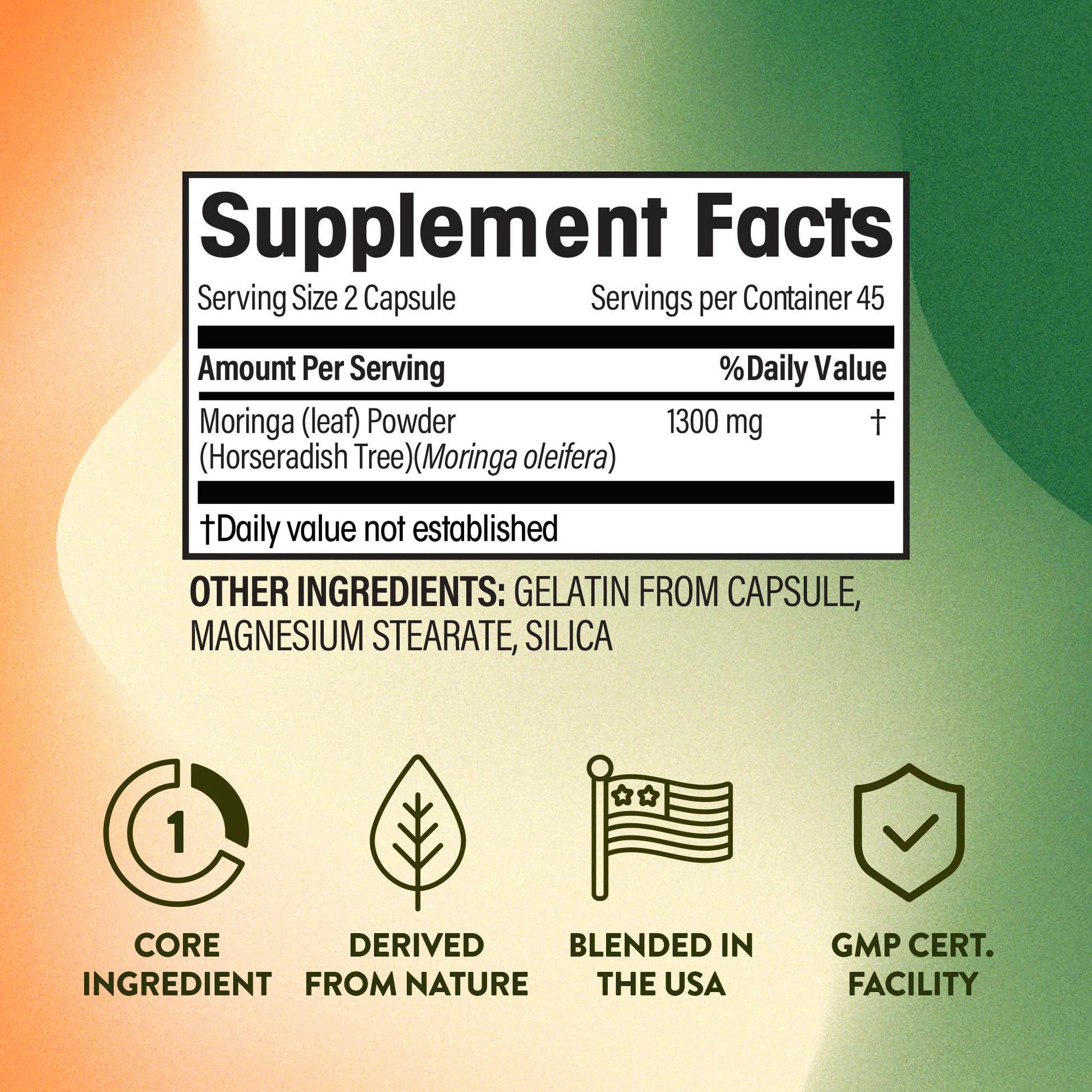 NGL Moringa Capsules 1300mg | Pure Raw Moringa Oleifera Superfood Dietary Supplement | 90 Capsules NGL Au supplements