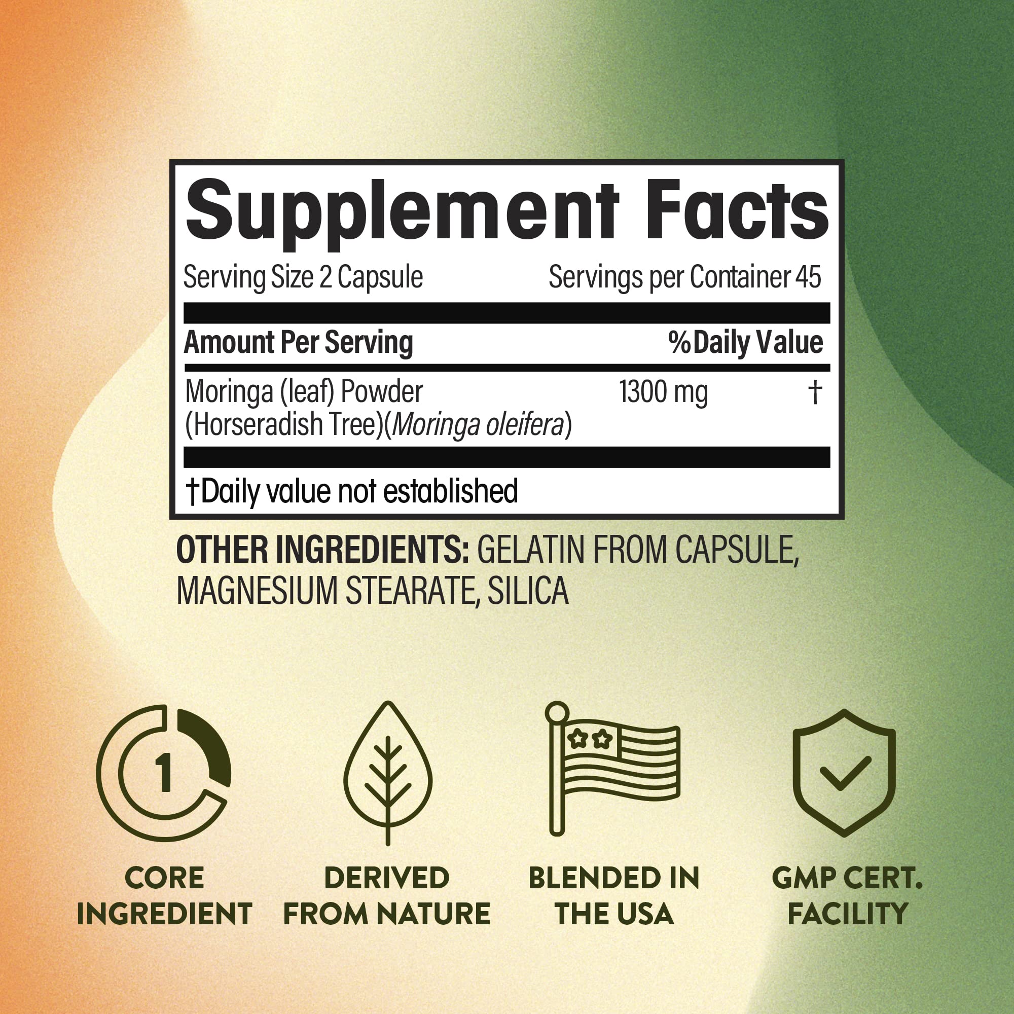 NGL Moringa Capsules 1300mg | Pure Raw Moringa Oleifera Superfood Dietary Supplement | 90 Capsules NGL Au supplements