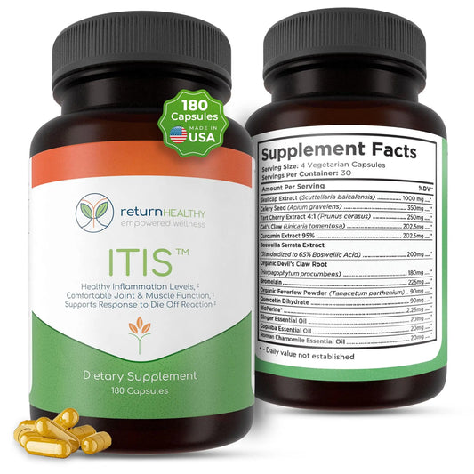 Return Healthy ITIS | Joint Discomfort Support | Nerve Support Supplement | Joint and Muscle Supplements | Celery Seed, Curcumin, Bromelain & More | Pure, Nature-Derived, Plant-Based, 180 caps Return HealthyAU supplements