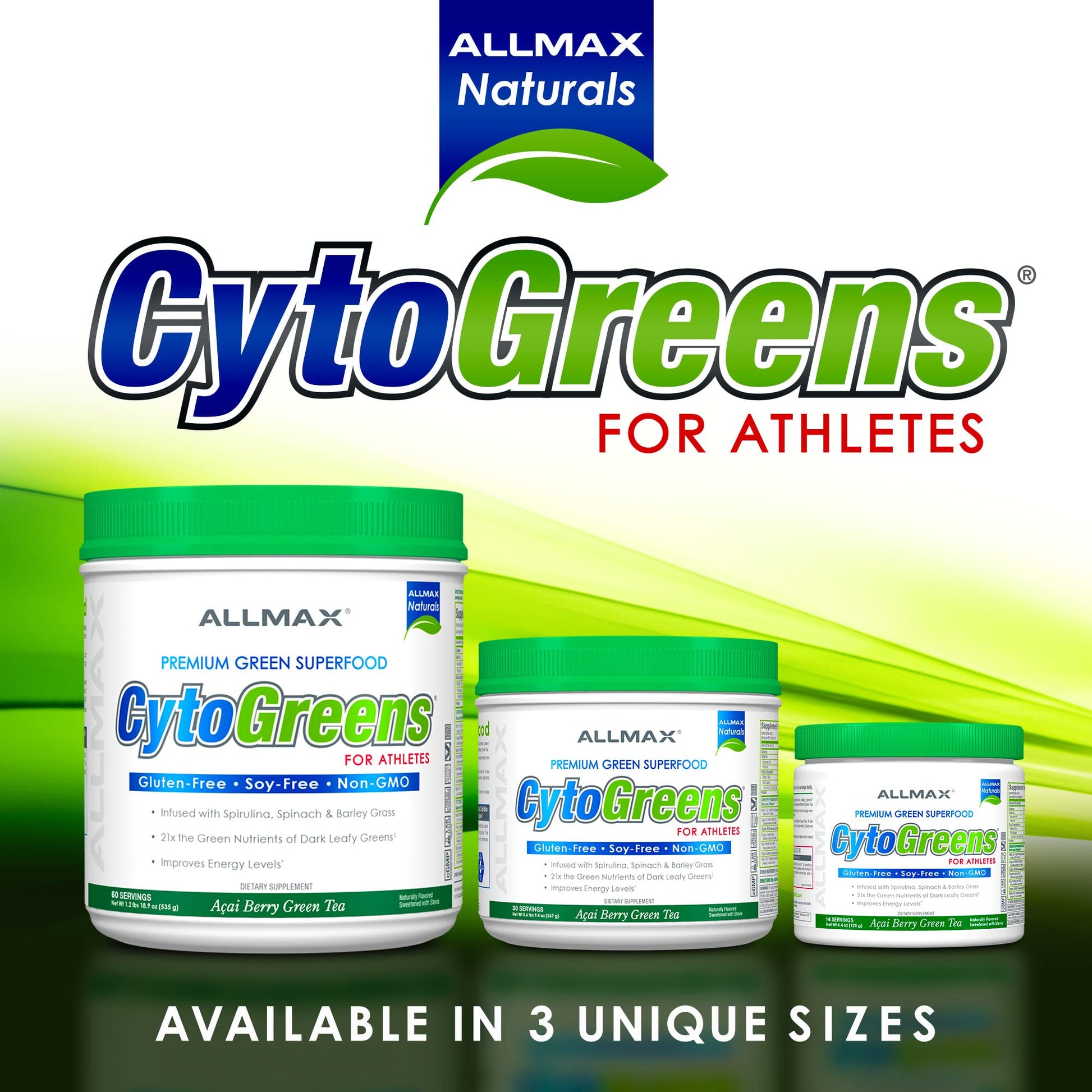 ALLMAX Naturals CytoGreens Super Greens Powder, Premium Green Superfood with Greens, Superfoods, Daily Greens Supplement, Acai Berry Green Tea, 14 Servings ALLMAX Au supplements
