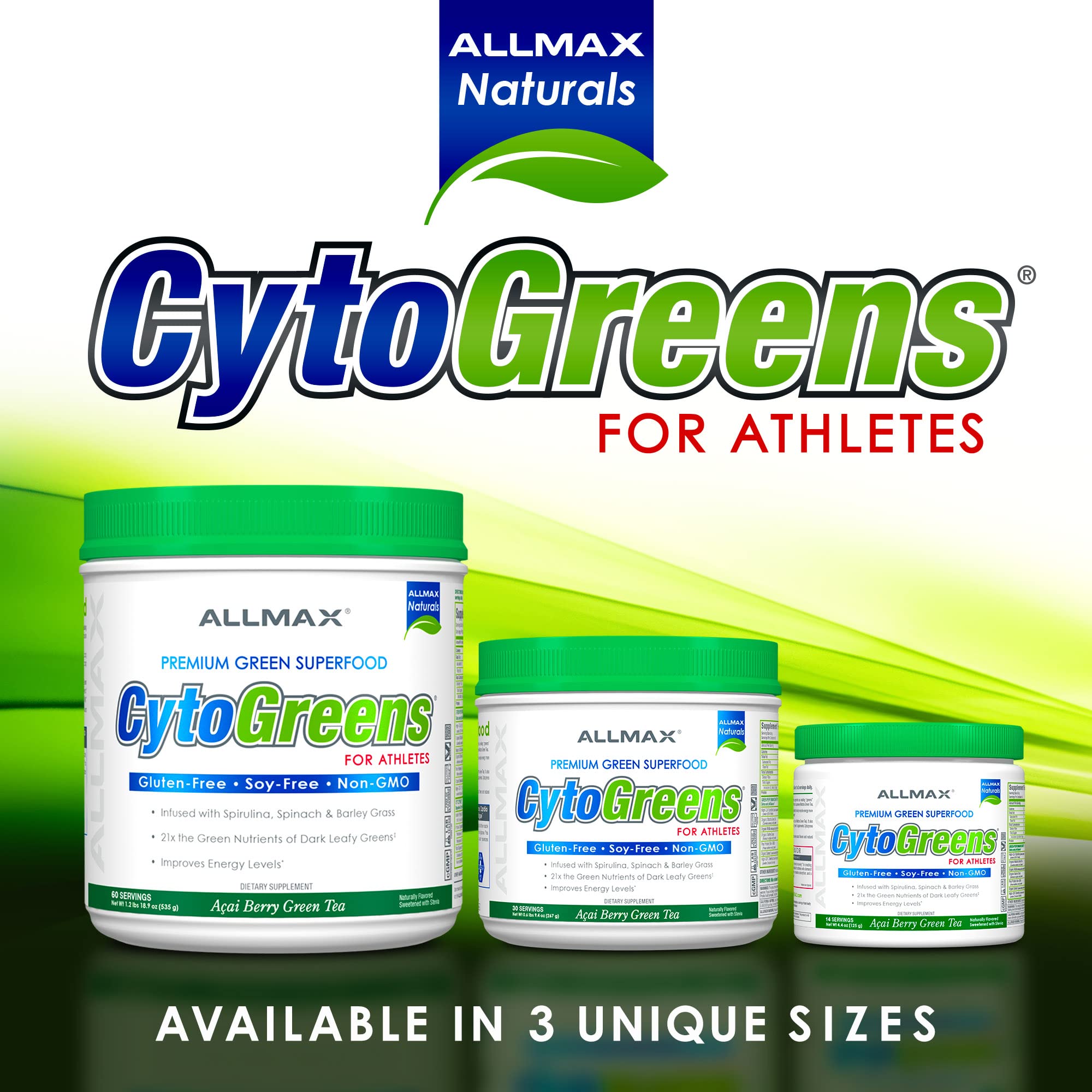 ALLMAX Naturals CytoGreens Super Greens Powder, Premium Green Superfood with Greens, Superfoods, Daily Greens Supplement, Acai Berry Green Tea, 14 Servings ALLMAX Au supplements