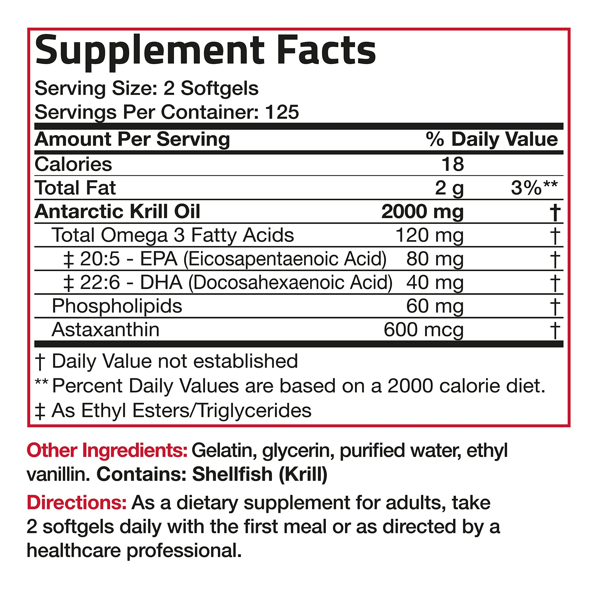 Bronson Antarctic Krill Oil 2000 mg with Omega-3s EPA, DHA, Astaxanthin and Phospholipi Bronson Au supplements